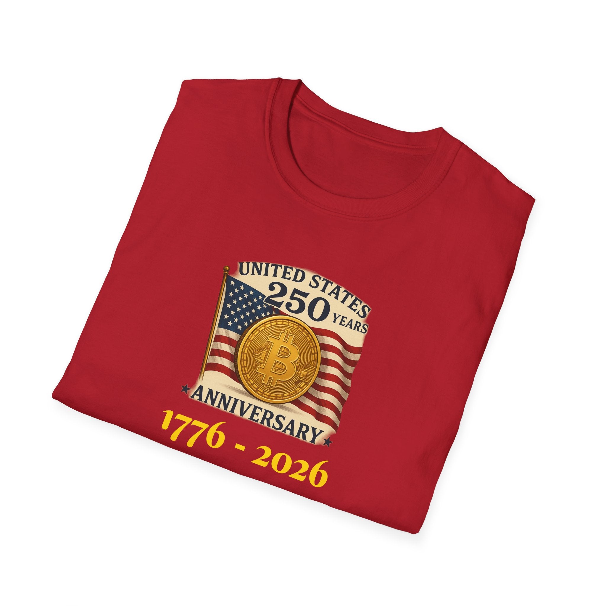 Bitcoin USA 250. Jahrestag Bitcoin T-Shirt Amerikanische Revolution trifft auf Digitale Evolution Patriotisches T-Shirt 5 Farben 100% Baumwolle