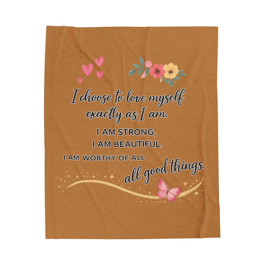 Self Love Affirmation Throw Blanket Empowering Cozy Gift for Women Mental Health & Self Care Decor 50" x 60"