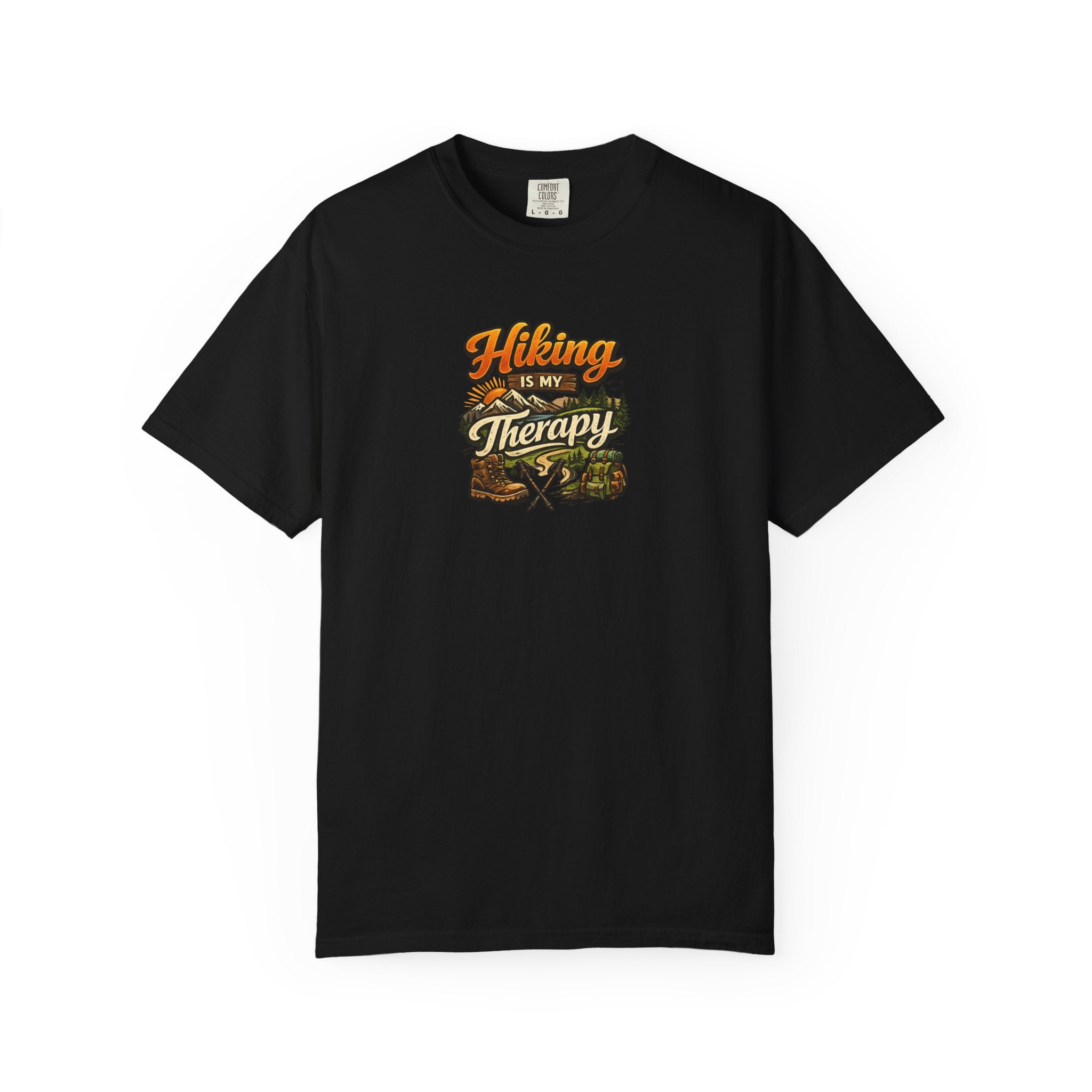 Hiking Is My Therapy Shirt Funny Hiking T-Shirt Outdoor Lover Gift Nature Adventure Tee Hiker Trail Shirt 7 colors 100% cotton