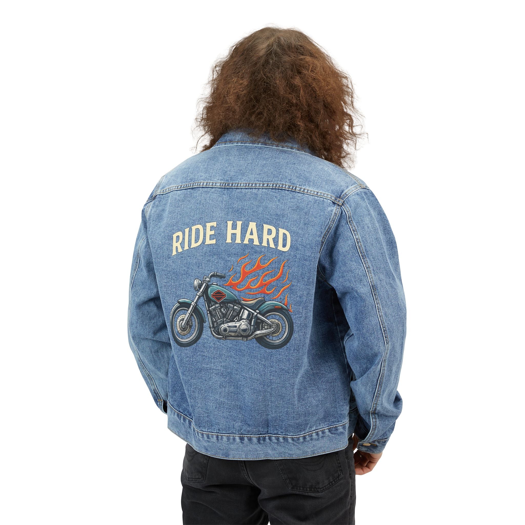 Ride Hard Motorcycle Denim Jacket Relaxed & Harley inspired