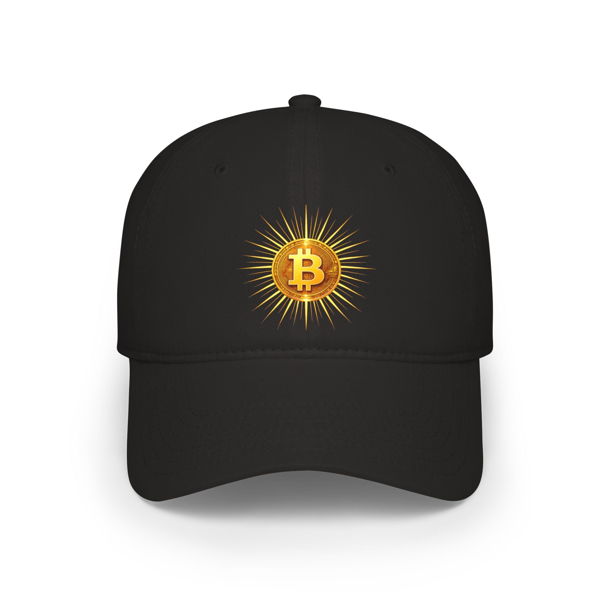 Sats and Stripes Bitcoin Sunburst Baseball Cap Black