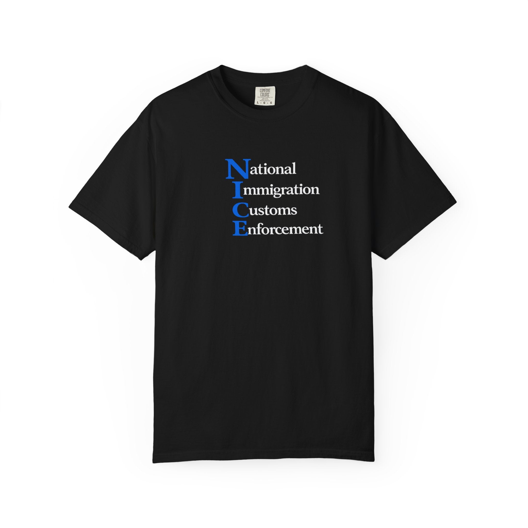 NICE design that subtly nods to ICE Patriotic Law Enforcement Tee Back the Blue Gift Pro Ice Merch 6 colors 100% cotton