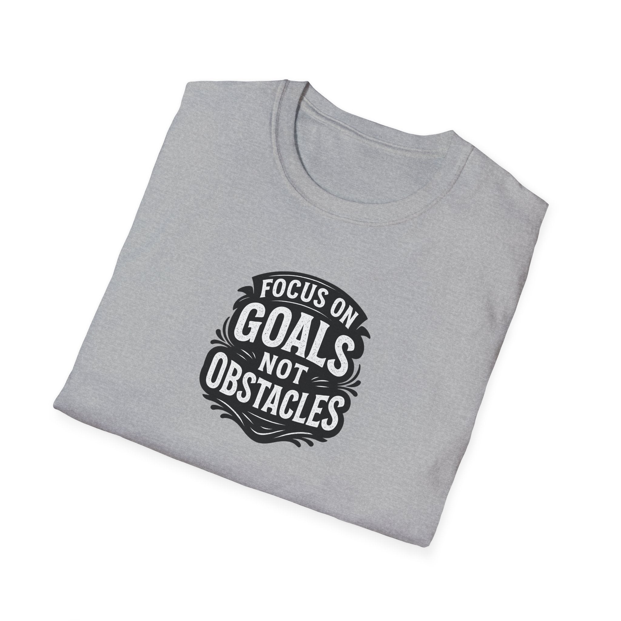 Focus on Goals Not Obstacles T-Shirt Motivational Stay Driven with our Bold Motivational Tee 5 colors 100% cotton