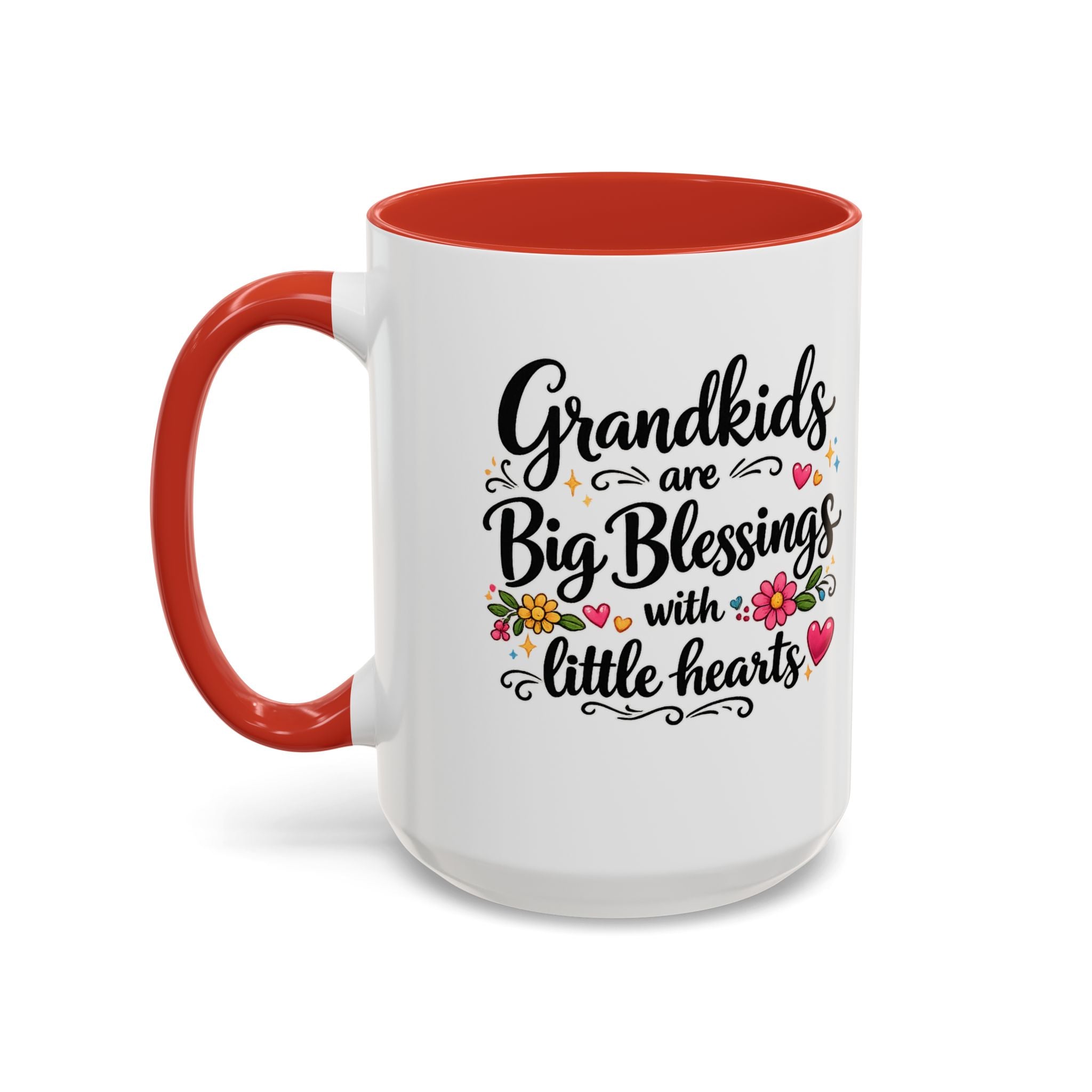 Grandkids Are Big Blessings Mug Grandma Coffee Mug Floral Grandma Gift 6 Color Options 11 oz or 15 oz