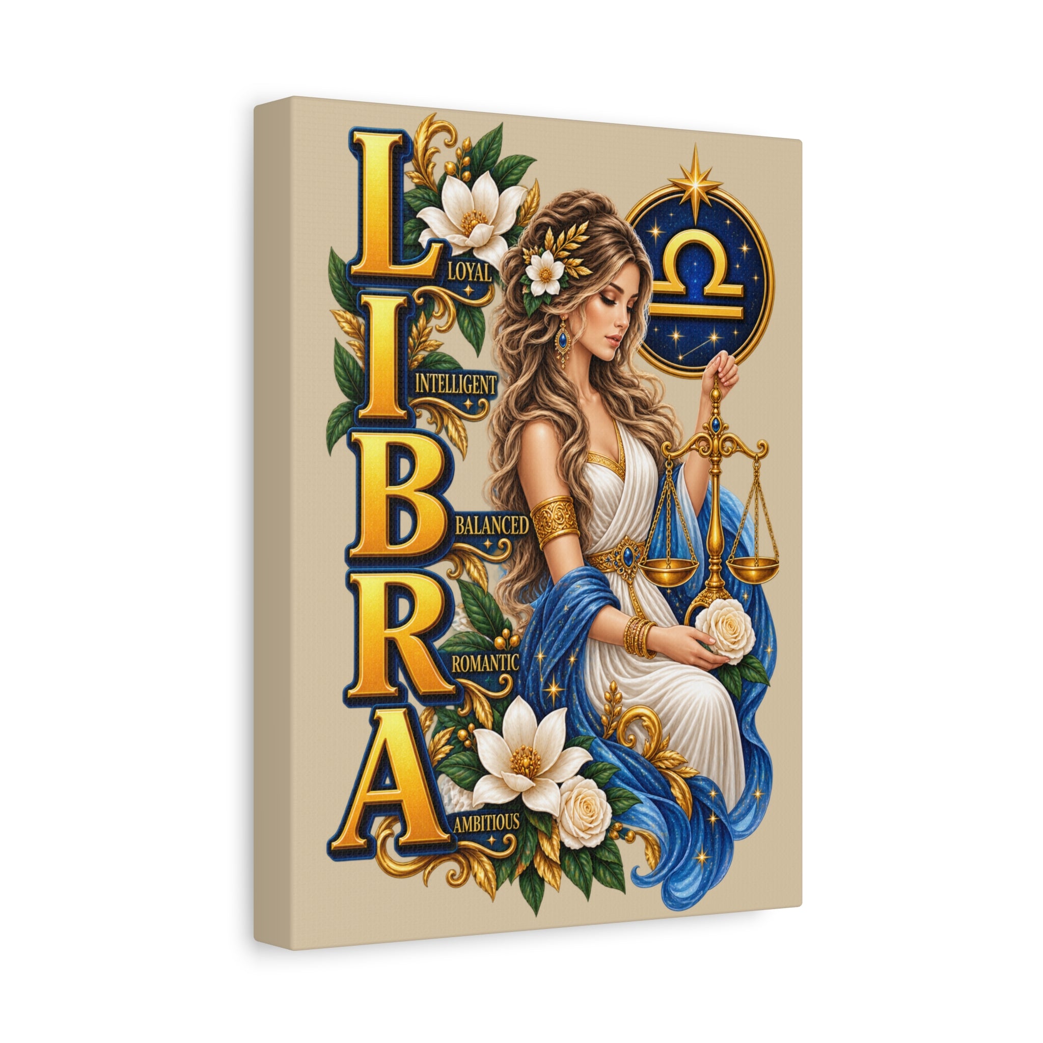 SatsandStripes.com Embrace Your Libra Energy – 9" x 12" Zodiac Canvas Wall Art