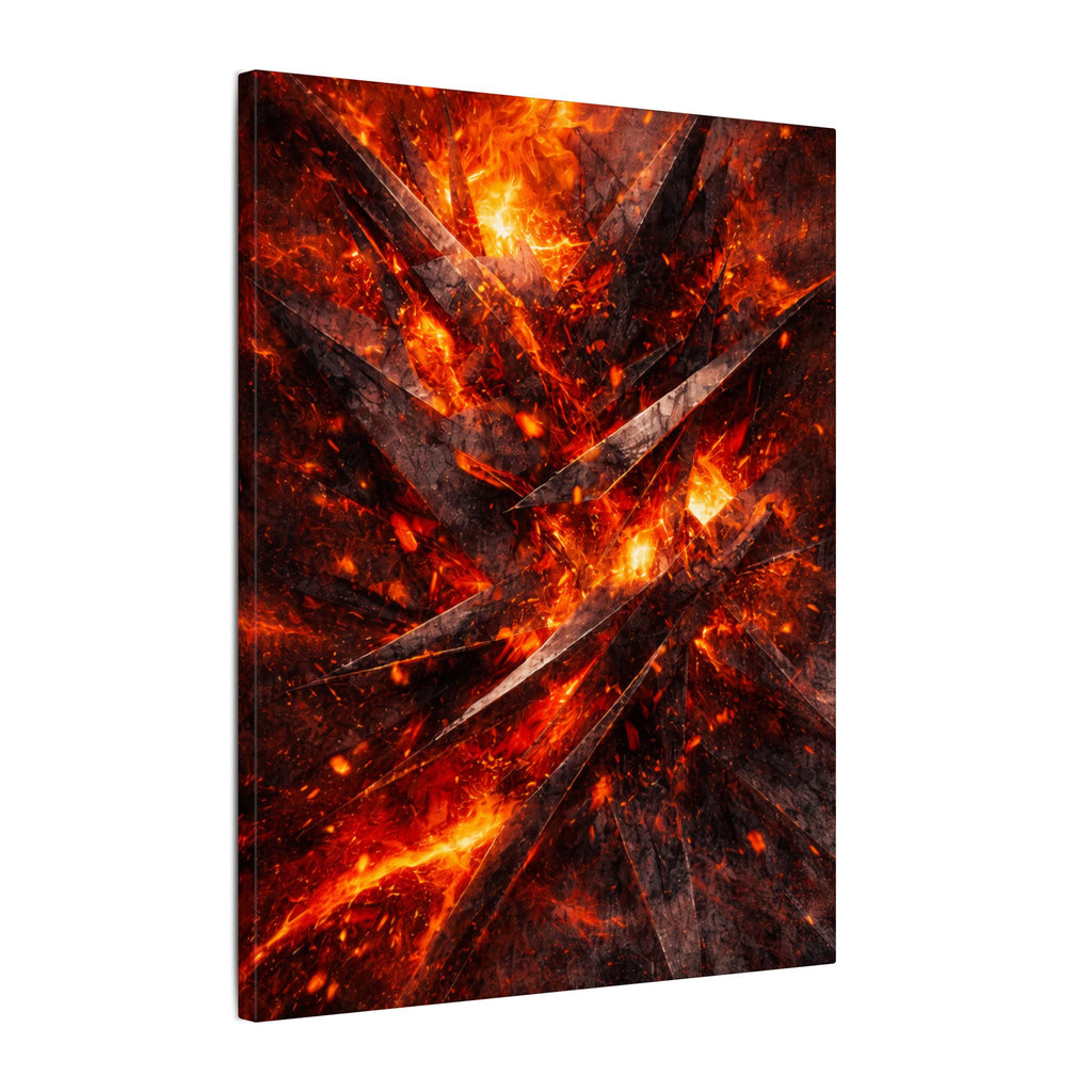 Molten Lava Abstract Canvas Wall Art Fiery Industrial Metal Shard Explosion Bold Modern Office Decor Dorm Decor 16" x 20"