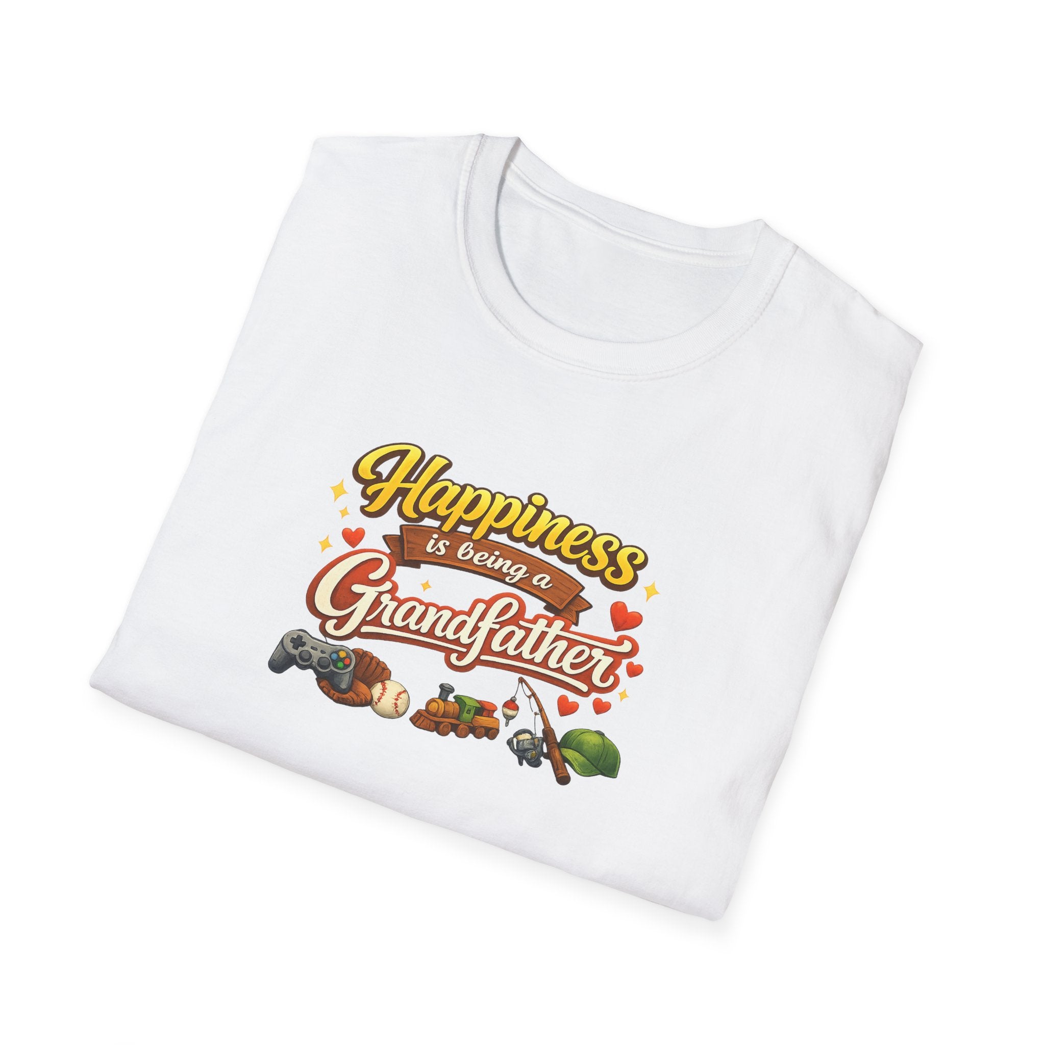 Happiness Is Being a Grandfather Shirt Proud Grandpa T-Shirt Gift for Granddad Grandpa Shirt from Grandkids 7 colors 100% cotton