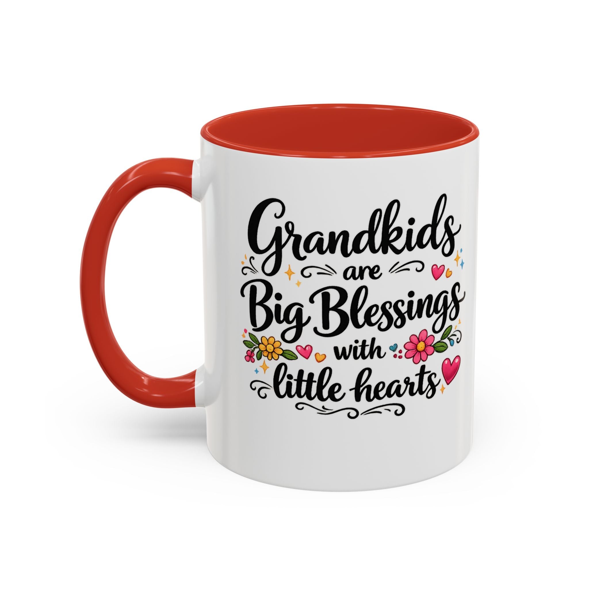 Grandkids Are Big Blessings Mug Grandma Coffee Mug Floral Grandma Gift 6 Color Options 11 oz or 15 oz