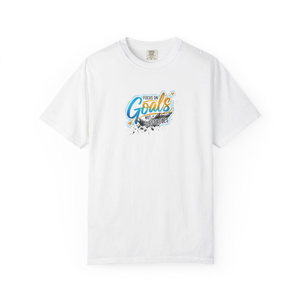 Focus on Goals Not Obstacles T-shirt Motivational Typography Tee 3 colors 100% cotton