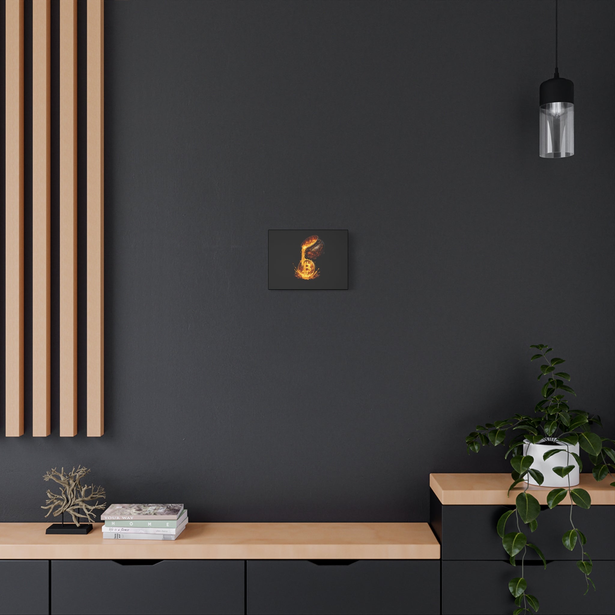 Molten Bitcoin Pour Canvas Bitcoin Wall Art 12 x 9