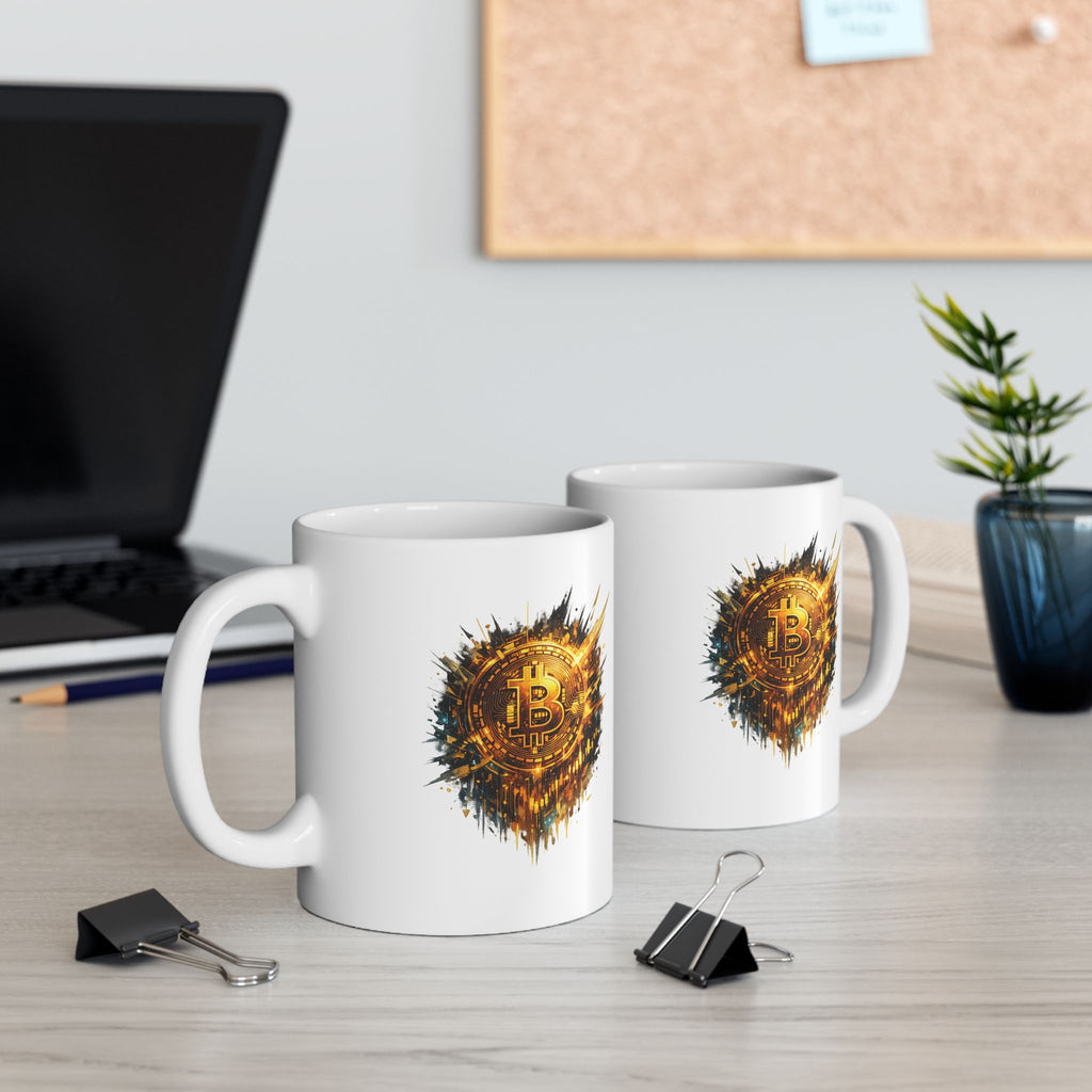 Bitcoin Coffee Mug Crypto Bitcoin Mug Bitcoin Gift for Investors Cryptocurrency Coffee Cup Bitcoin Art Mug 11 oz
