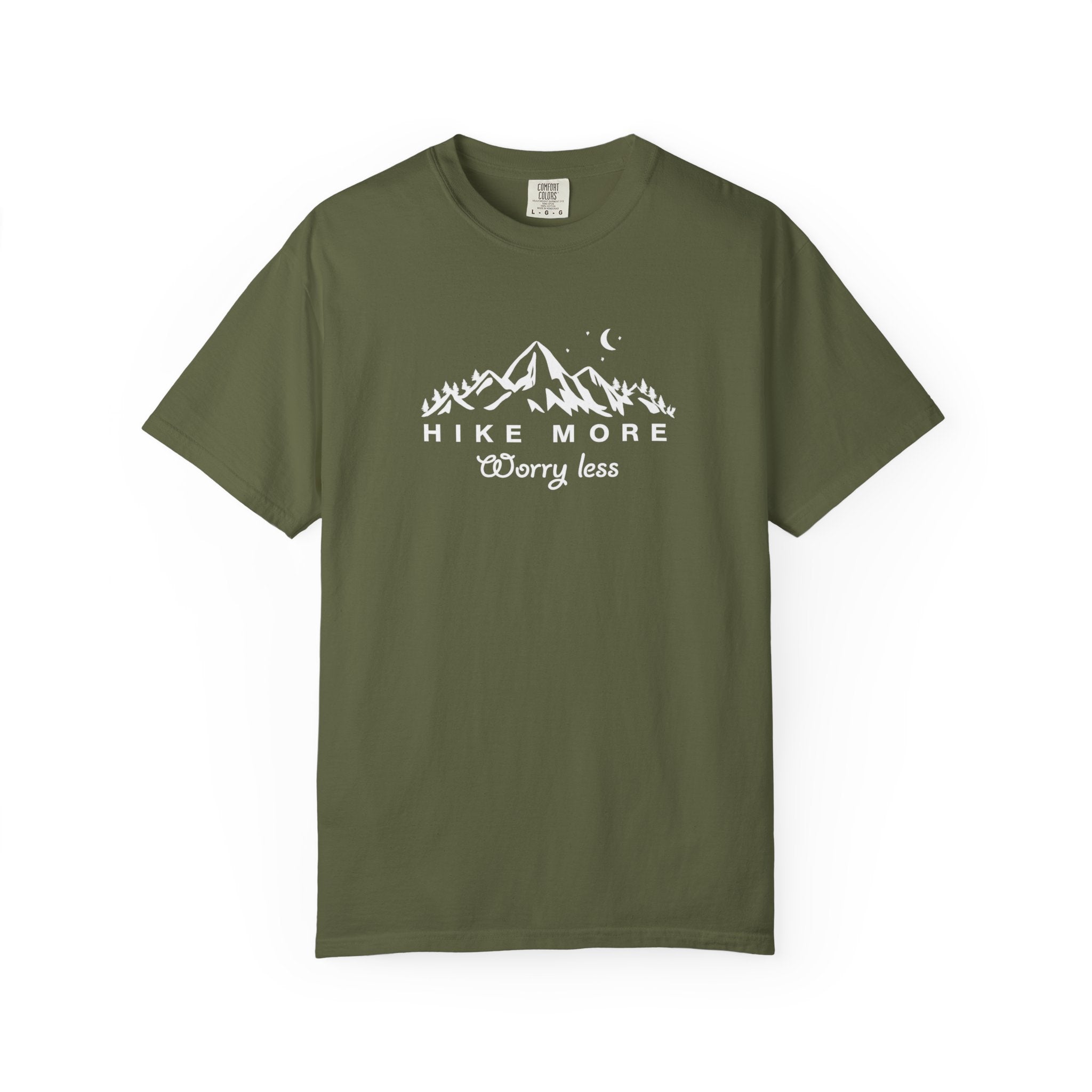 Hike More Worry Less Shirt Hiking TShirt Outdoor Adventure Tee Mountain Nature Lover Gift Hiking Tee 7 colors 100% cotton