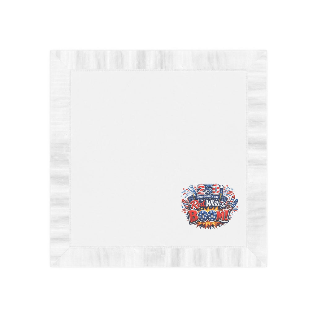 Red White & Boom Napkins USA 250th Anniversary Napkins 4th of July Patriotic Decor America 250 Celebration (50 or 100 Count) 2 sizes