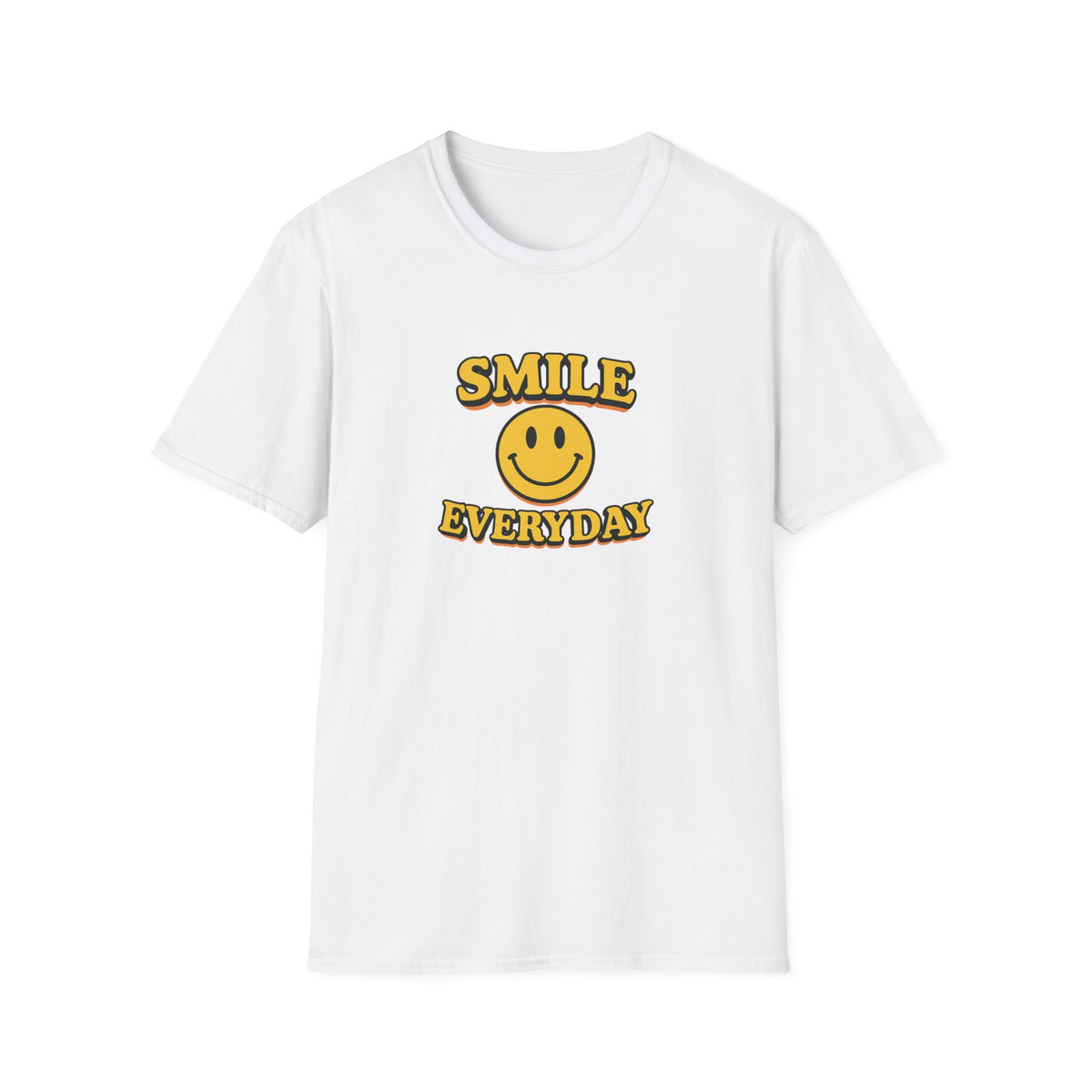 Smile Everyday Retro Tee Happy Vibes Shirt Positive Quote Graphic Tee Feel-Good Aesthetic Shirt 5 colors 100% cotton