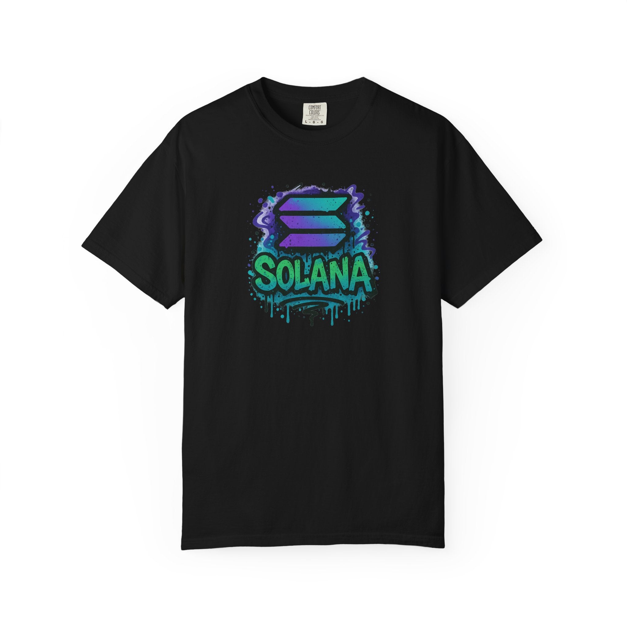 Solana Street Style Graffiti Tee Urban Crypto T-Shirt for Investors & Blockchain Fans Trendy Solana Logo Shirt 5 colors 100% cotton