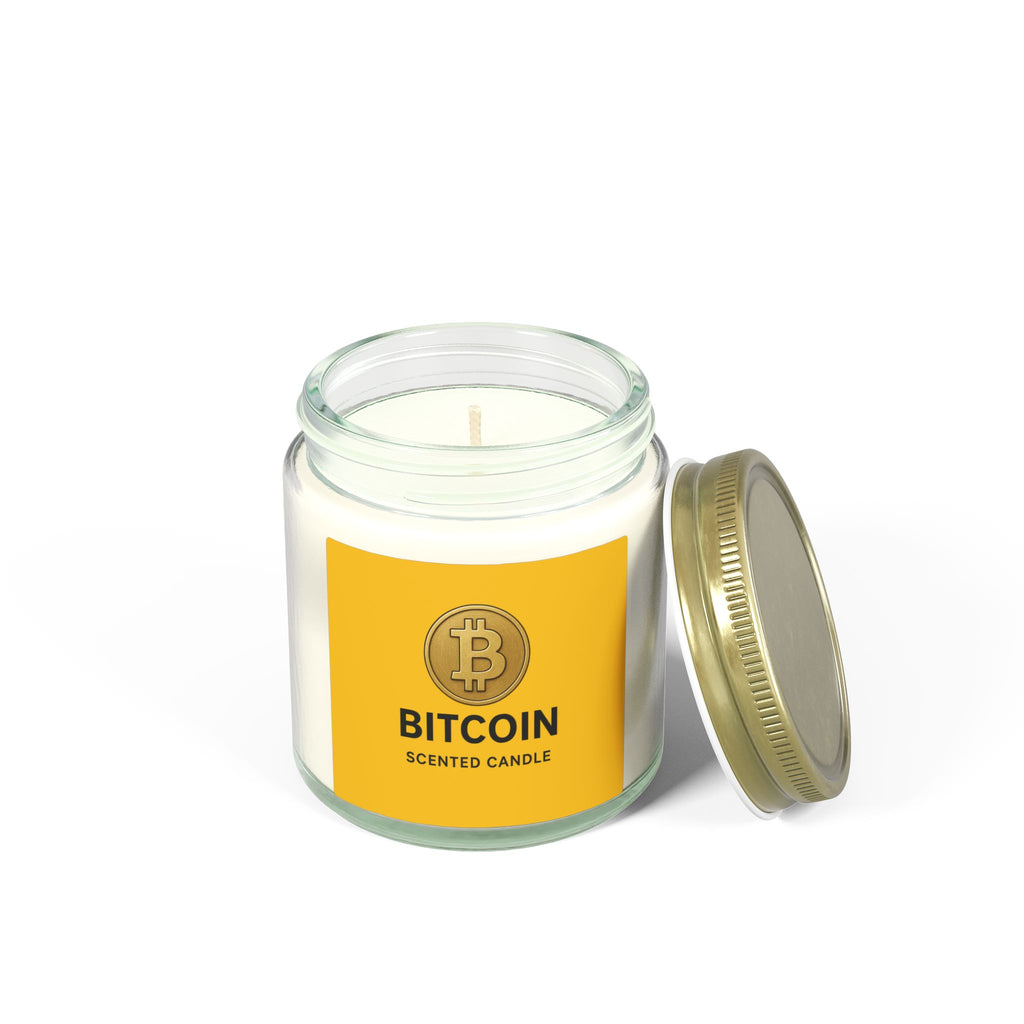 Bitcoin Logo Coconut-Apricot Wax Candle 4 oz & 9 oz sizes 8 fragrances available