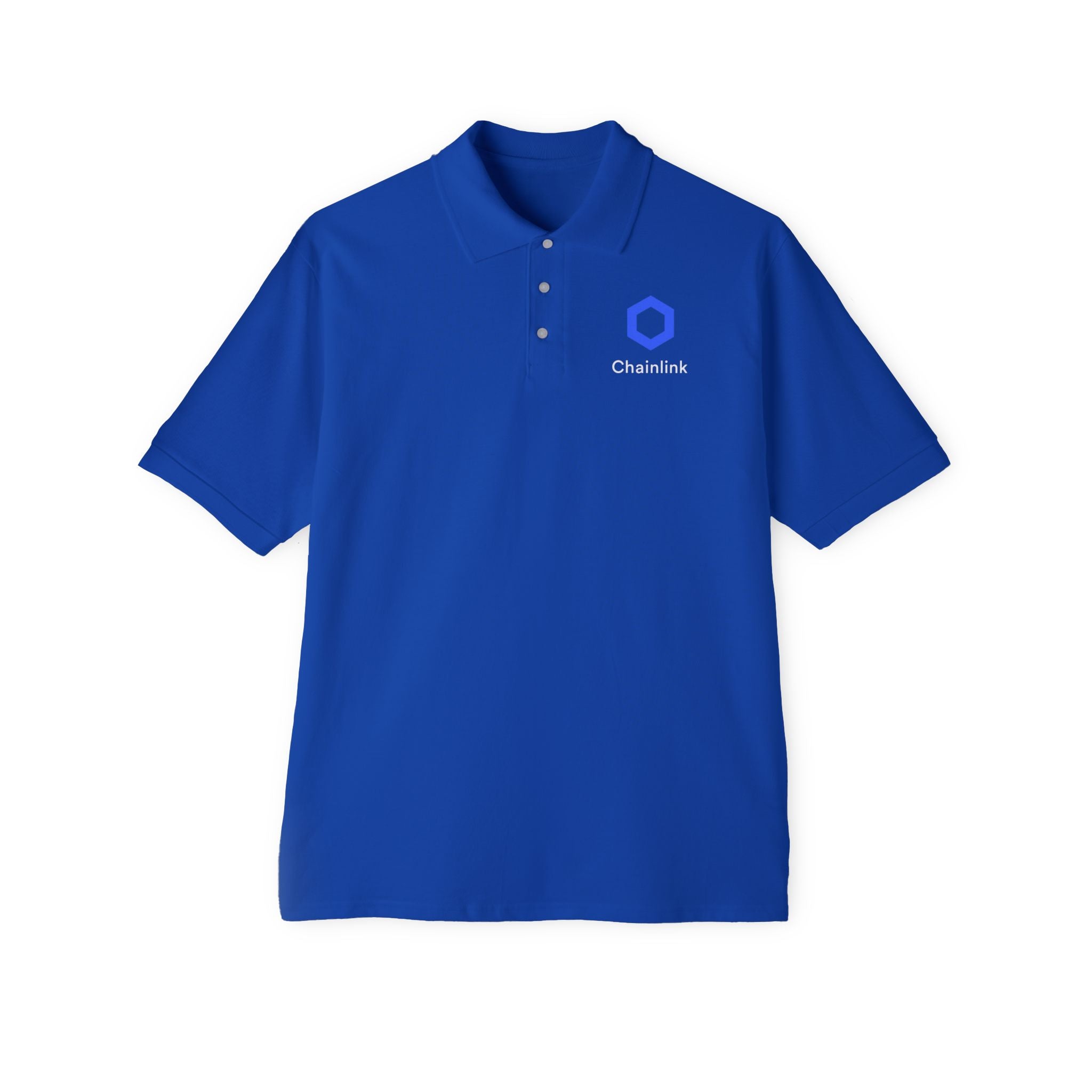 Chainlink LINK Crypto Polo Shirt for Men Blockchain Logo Polo Web3 Crypto Apparel Crypto Enthusiast Gift 5 colors 100% cotton