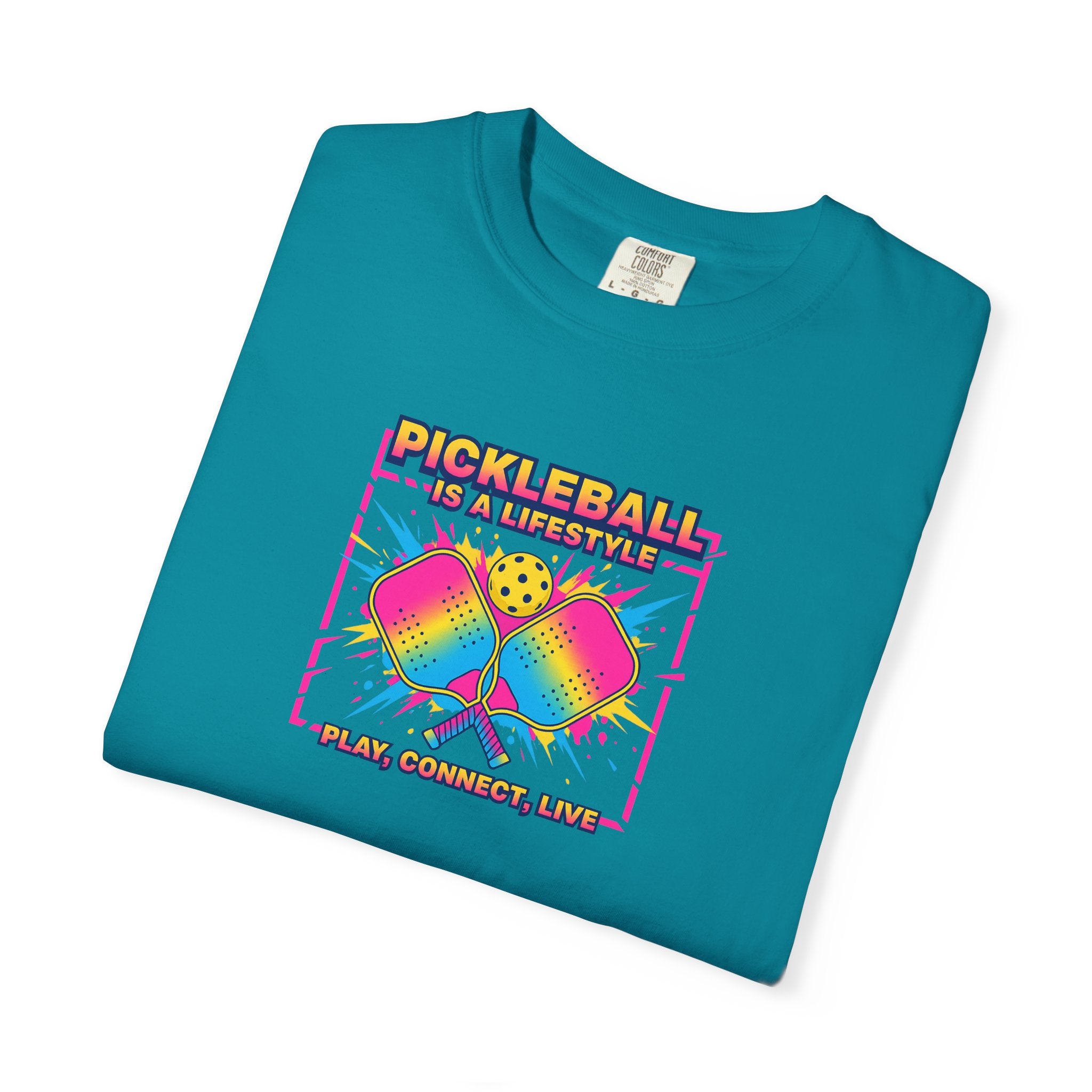 Bring your Love for Pickleball to Life with this Tee Pickleball Is a Lifestyle Play Connect Live T-shirt 7 colors 100% cotton