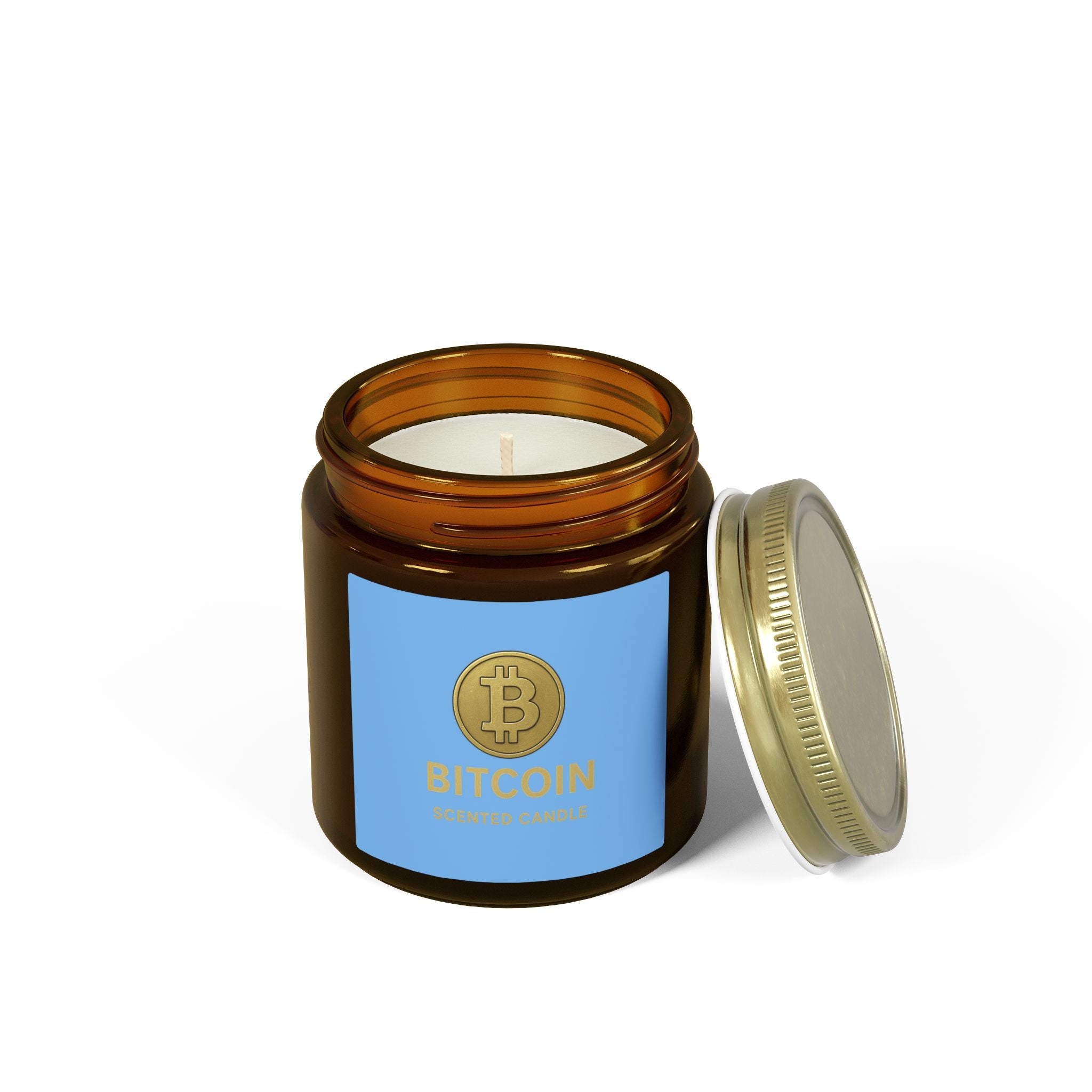 Bitcoin Logo Coconut-Apricot Wax Candle 4 oz & 9 oz sizes 8 fragrances available