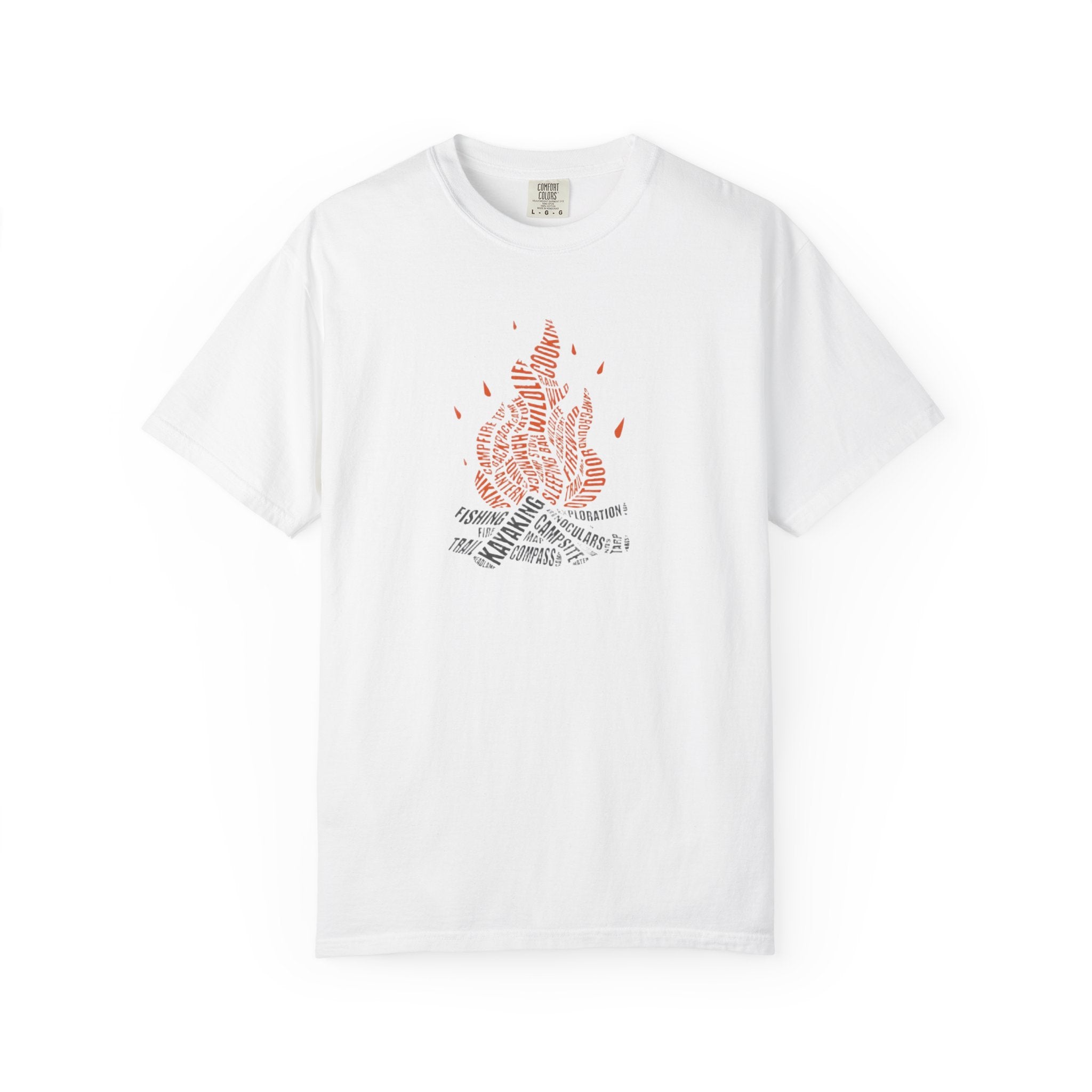 Campfire Typography T-shirt Camping Bonfire Graphic Tee 2 colors 100% cotton