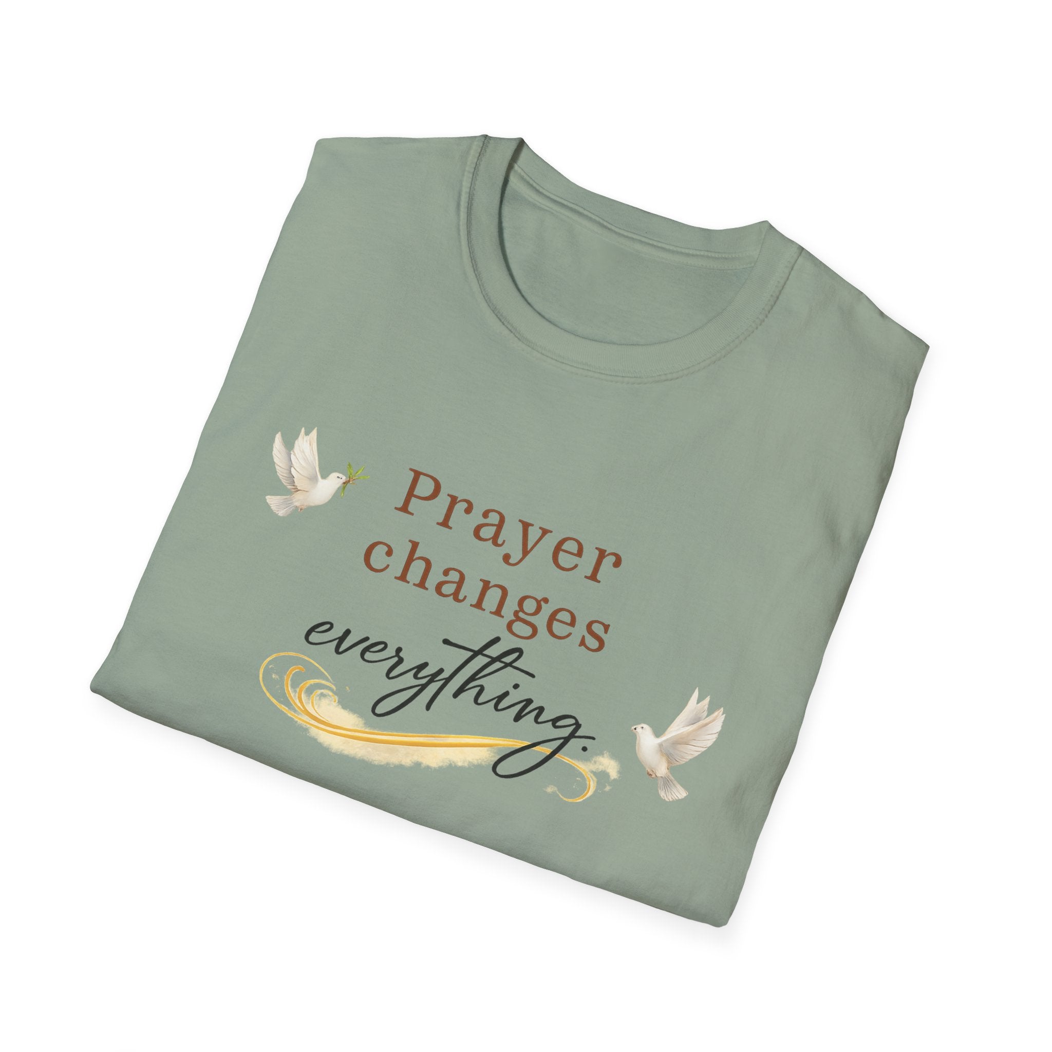 Prayer Changes Everything Shirt Christian Faith T-Shirt for Women Inspirational Church Tee Religious Gift 6 colors 100% cotton