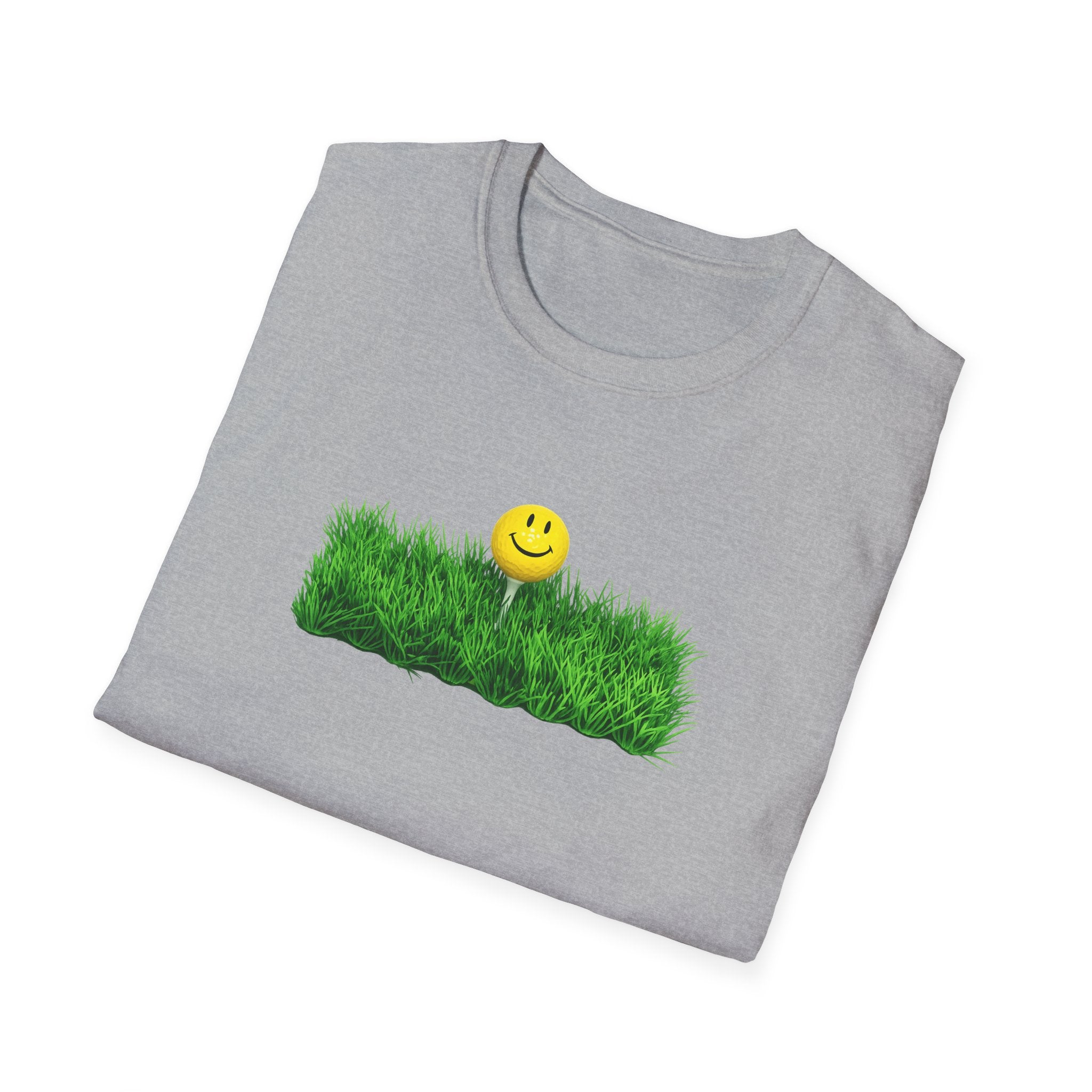 Smiley Face Golf Tee Shirt Happy Golfer Graphic Tee Fun Golf Course Vibes Gift for Golf Lovers 6 colors 100% cotton