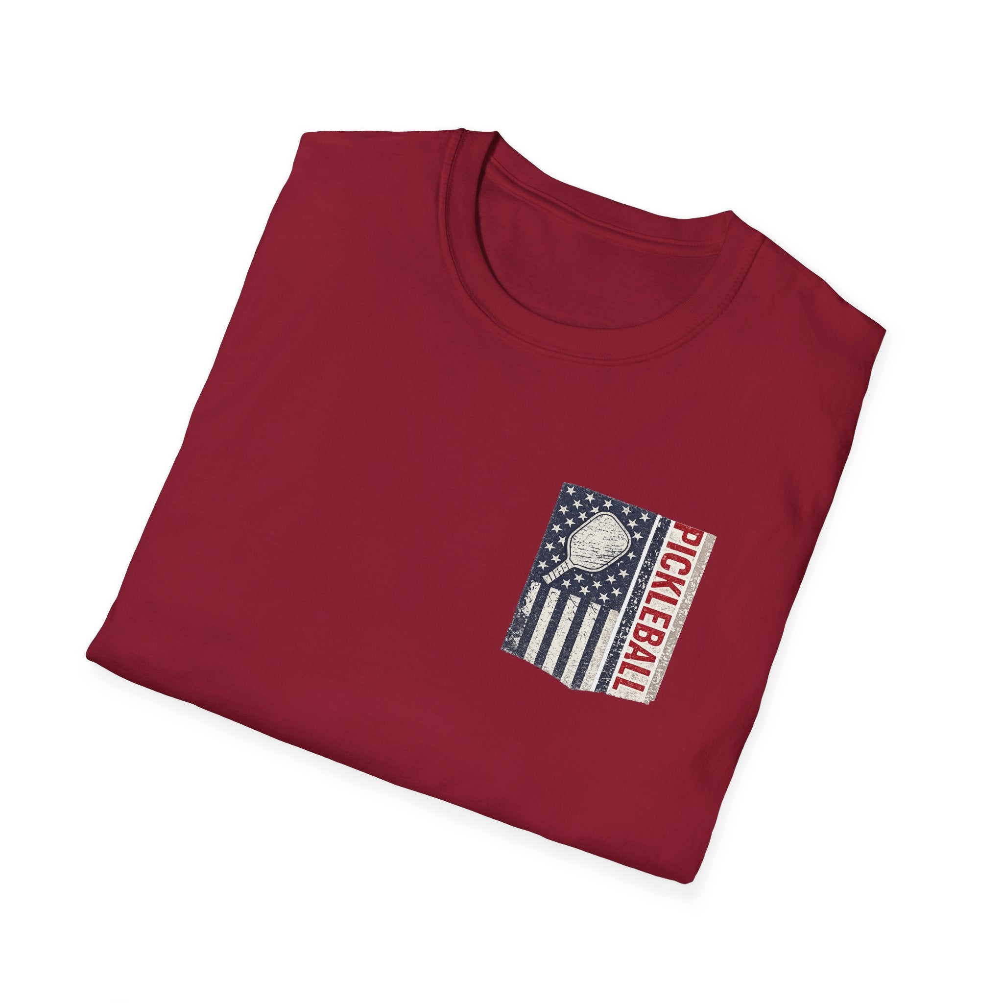 Patriotic USA Flag Pickleball Shirt Men's Pickleball Tee Gift for Pickleball Fanatic 4th of July Shirt 6 colors 100% cotton