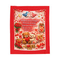 Romantic Love Throw Blanket Valentine Teddy Bears Heart Poem Cozy Gift for Couples Anniversary or Wedding Keepsake 50" x 60"