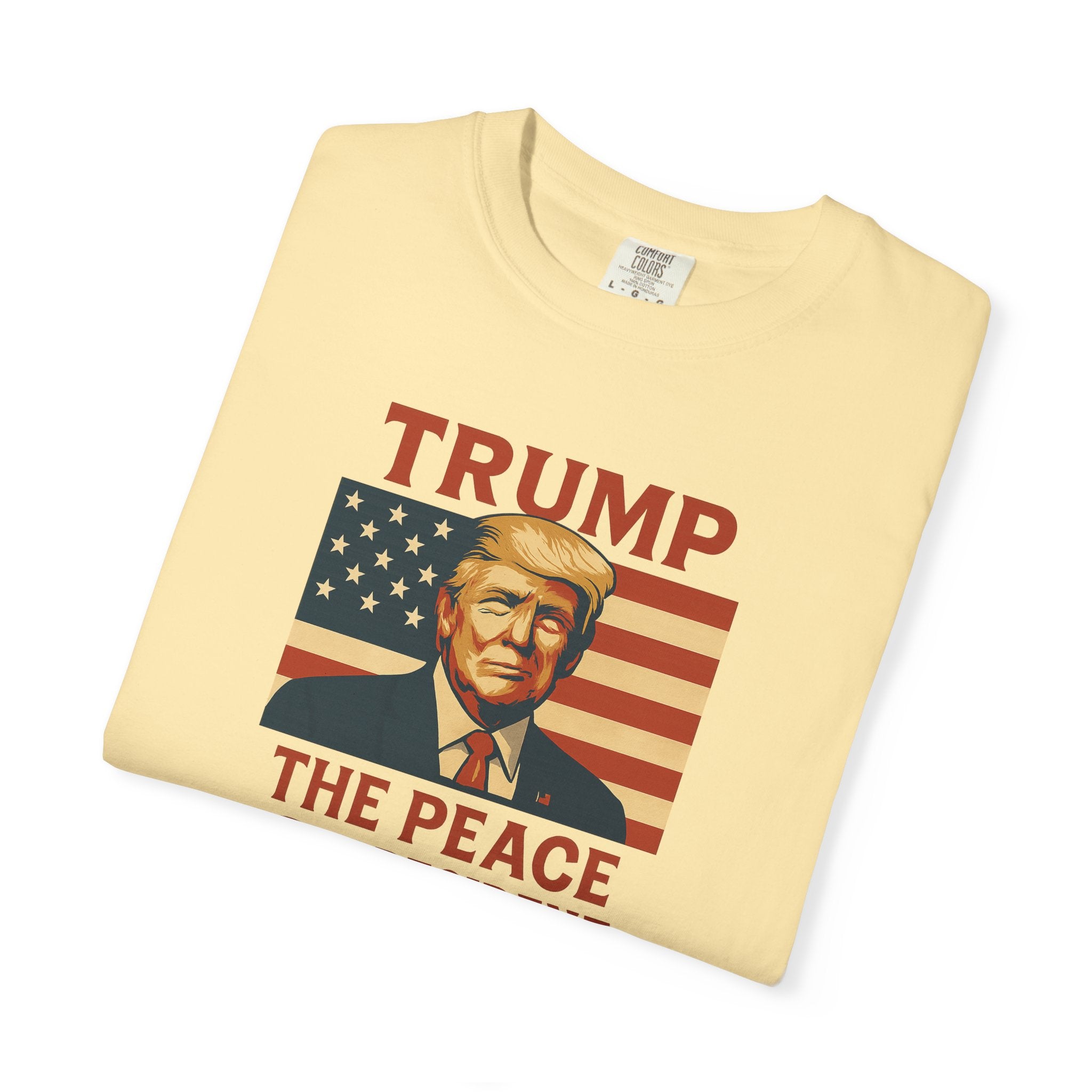 Trump The Peace President Patriotic T-Shirt Bold USA Flag Design Pro-America Apparel 4 colors 100% cotton
