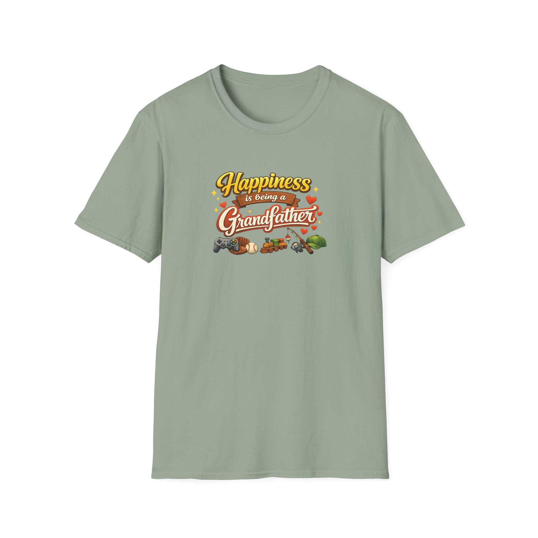 Happiness Is Being a Grandfather Shirt Proud Grandpa T-Shirt Gift for Granddad Grandpa Shirt from Grandkids 7 colors 100% cotton