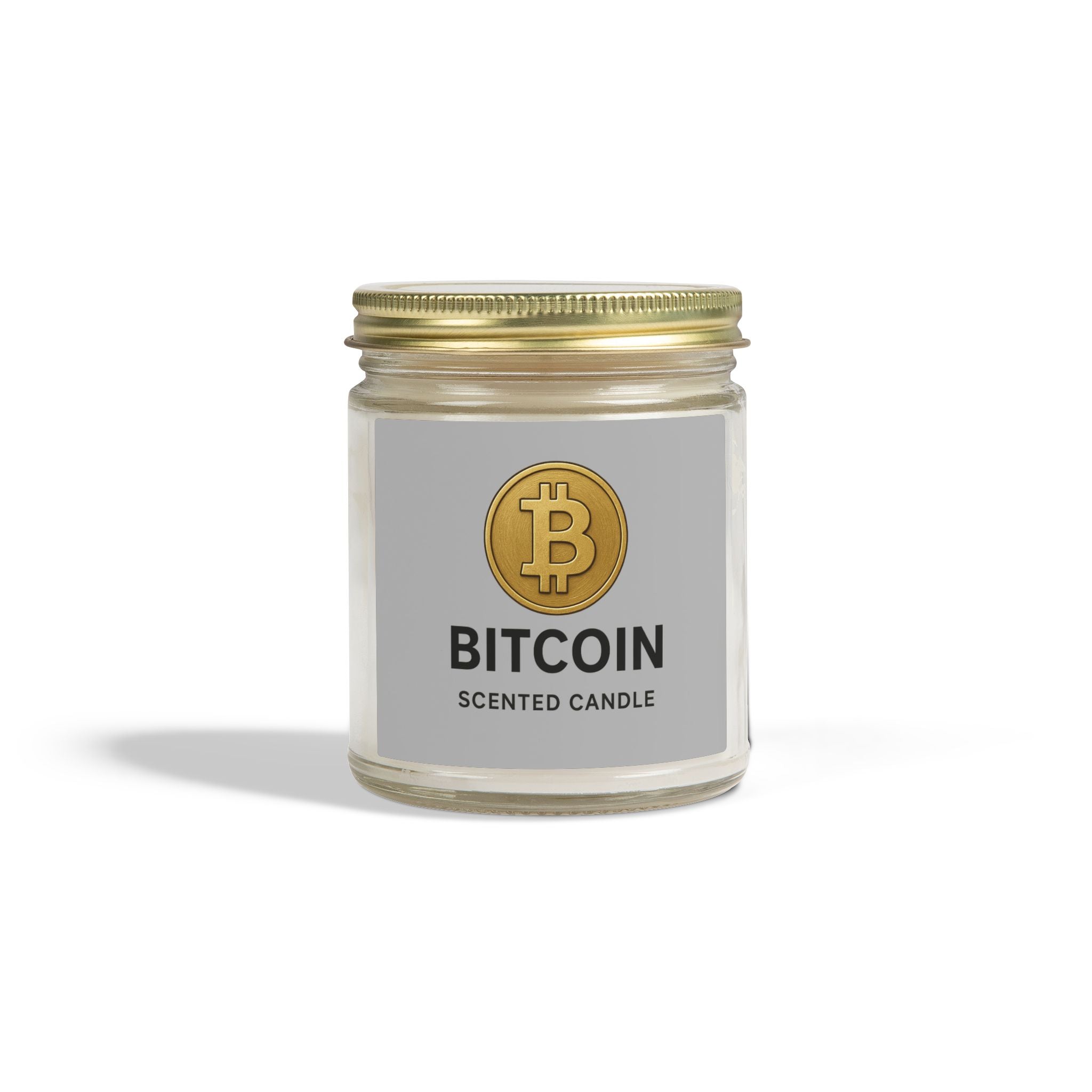 Bitcoin-Logo Kokos-Aprikosen-Wachskerze 113 g und 255 g Größen 8 Düfte erhältlich
