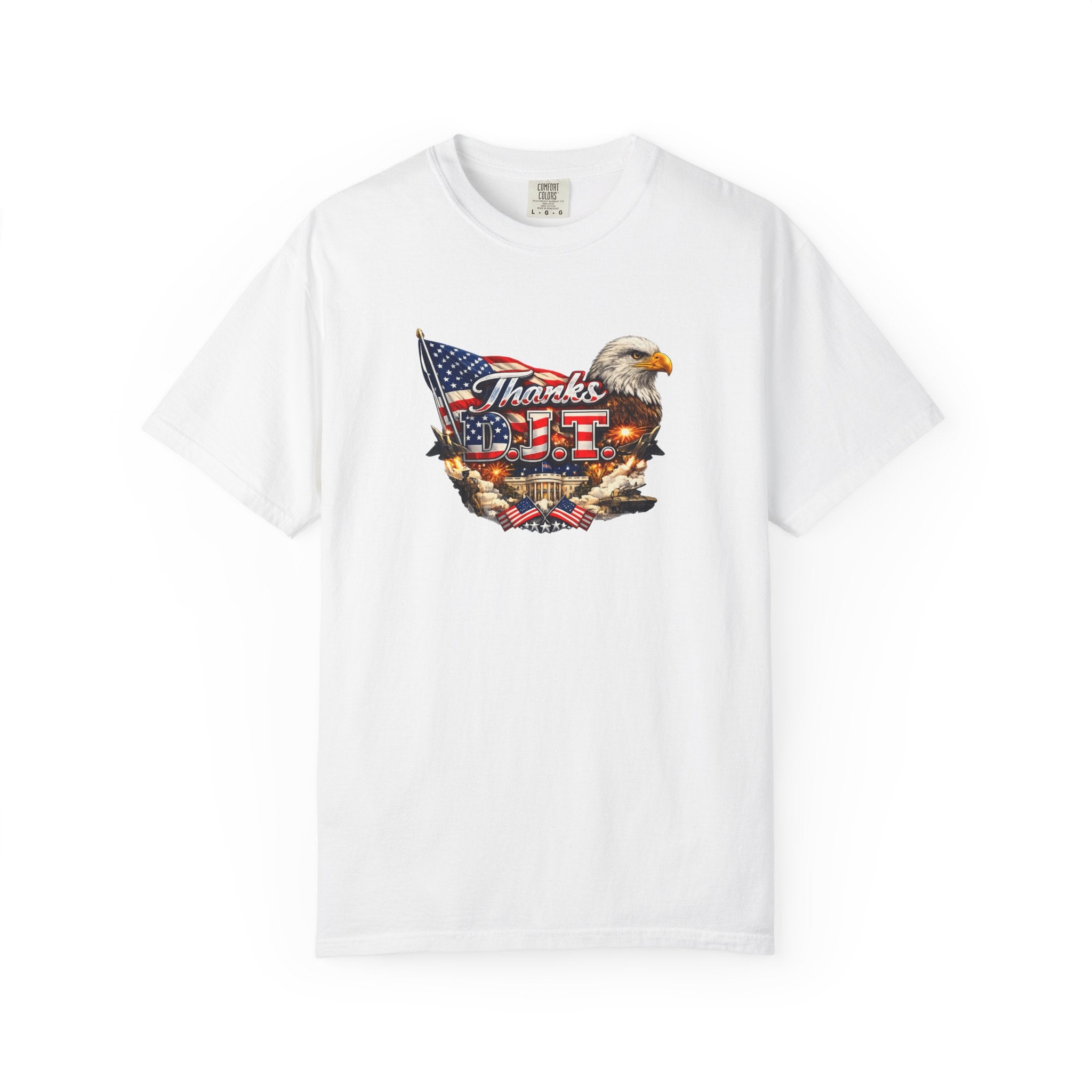 Thanks D.J.T Patriotic Eagle Shirt American Flag Graphic Tee USA Pride Freedom T-Shirt Patriotic Gift 7 colors 100% cotton
