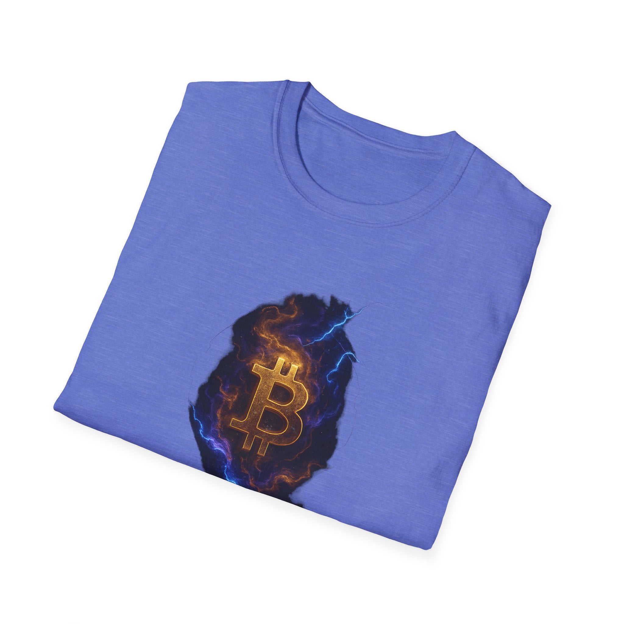 Electric Gold Lightning Bitcoin Tee Crypto Power Unleashed BTC Tee 3 colors 100% cotton