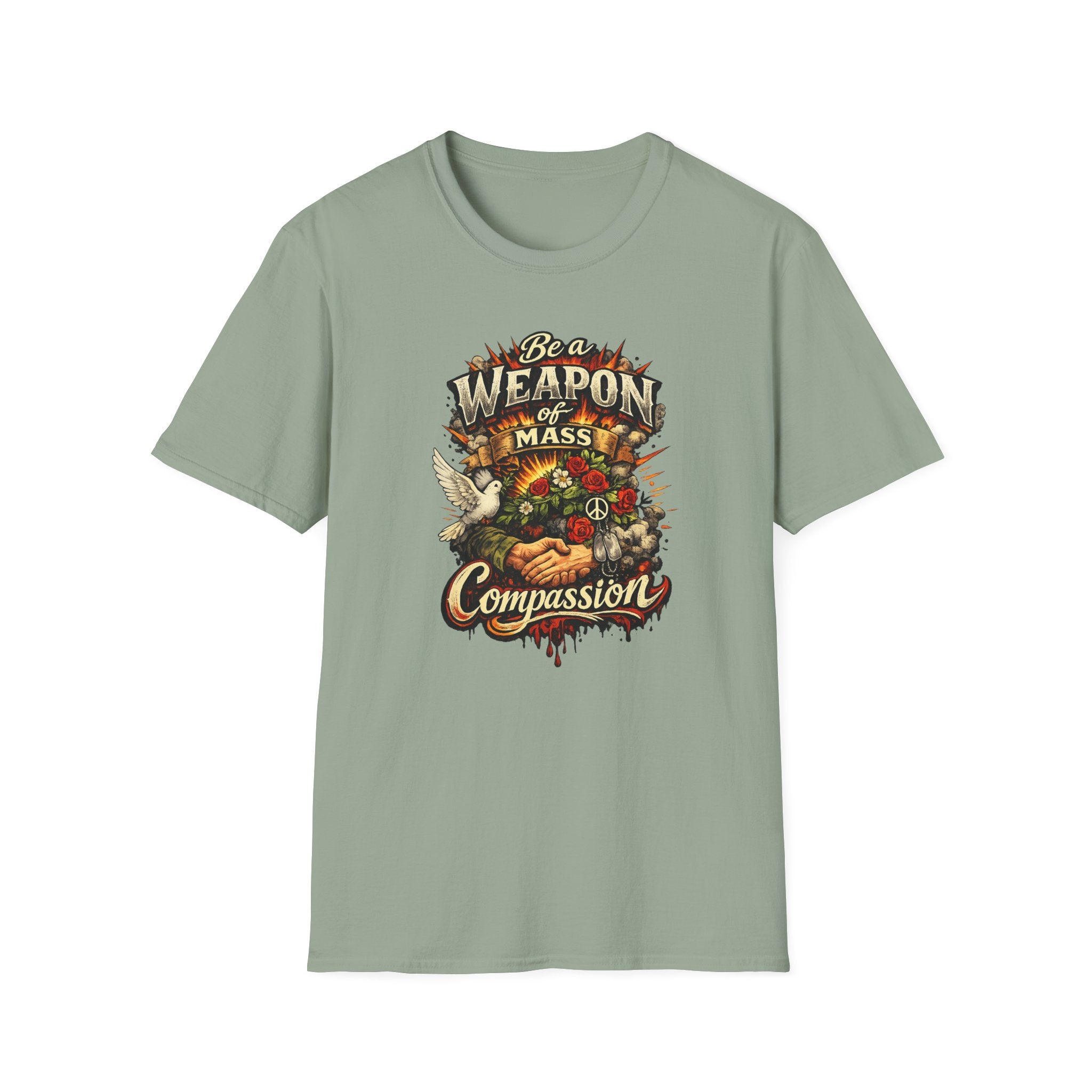 Be a Weapon of Mass Compassion TShirt Kindness Peace Love Compassion Tee Inspirational Graphic Shirt 5 colors 100% cotton