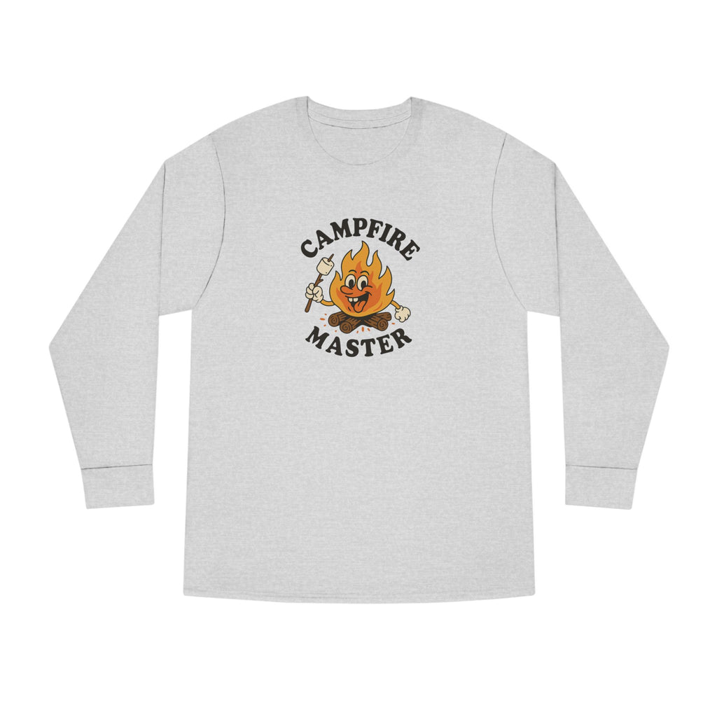 Campfire Master Long Sleeve Tee S'mores Marshmallow Outdoor Camping Shirt 4 colors 100% cotton