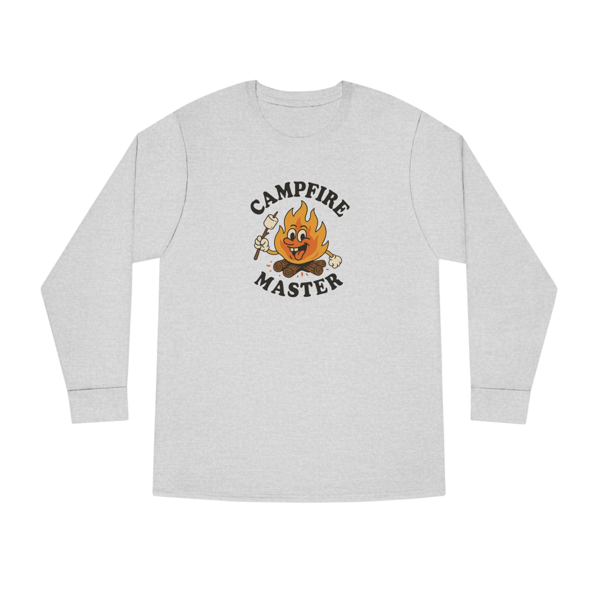 Campfire Master Long Sleeve Tee S'mores Marshmallow Outdoor Camping Shirt 4 colors 100% cotton