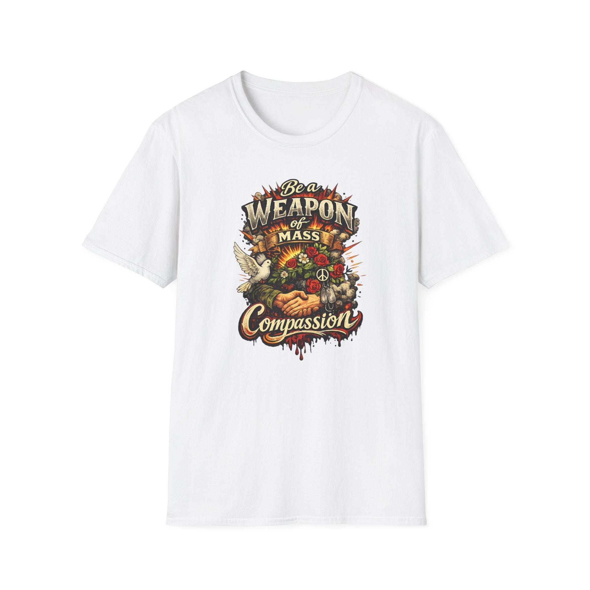Be a Weapon of Mass Compassion TShirt Kindness Peace Love Compassion Tee Inspirational Graphic Shirt 5 colors 100% cotton