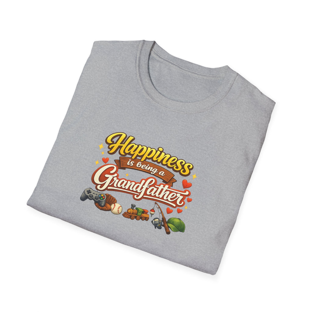 Happiness Is Being a Grandfather Shirt Proud Grandpa T-Shirt Gift for Granddad Grandpa Shirt from Grandkids 7 colors 100% cotton