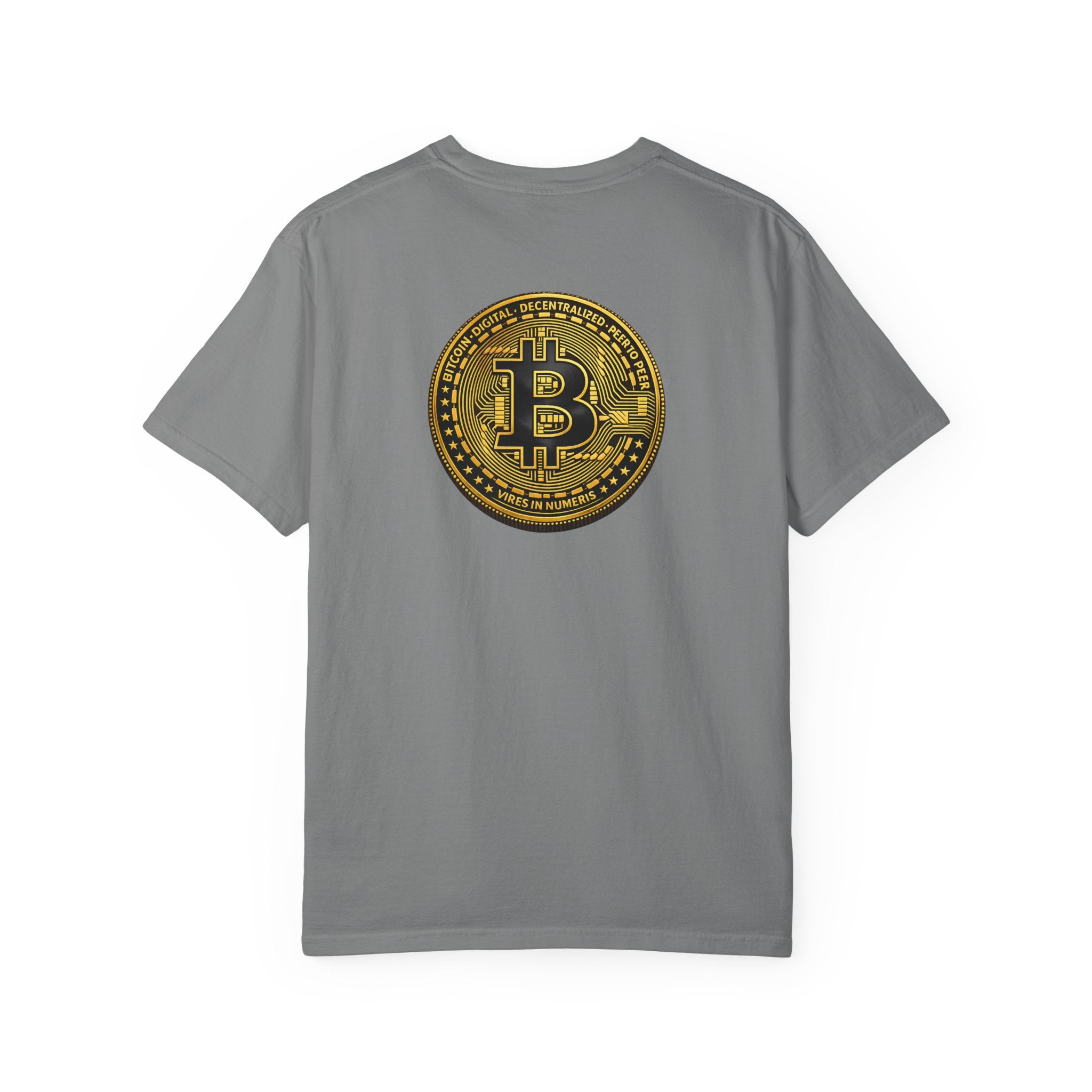 Bitcoin Coin Rückseite T-Shirt Krypto Dezentralisiert Grafik-Shirt 5 Farben 100% Baumwolle
