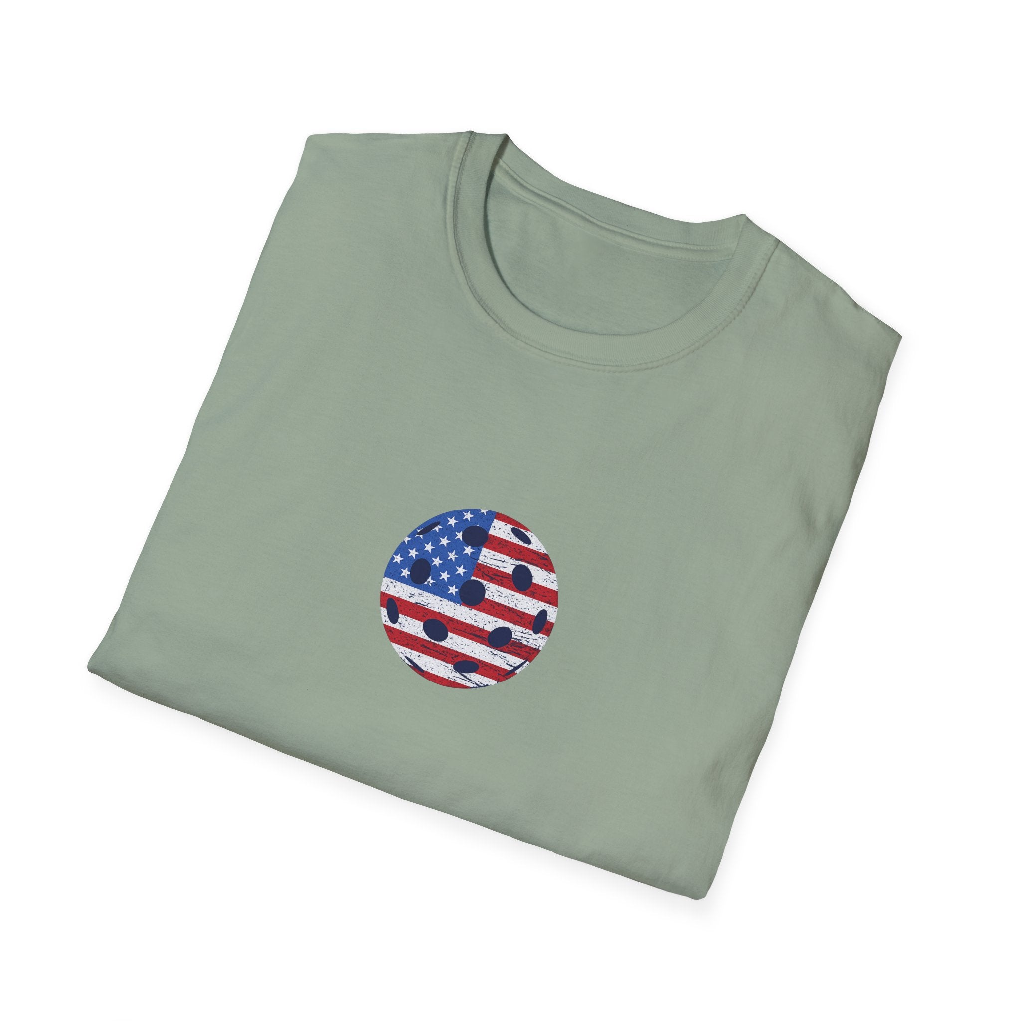 Patriotic Pickleball Shirt USA Flag Pickleball Tee Fourth of July Gift for Players 10 colors 100% cotton
