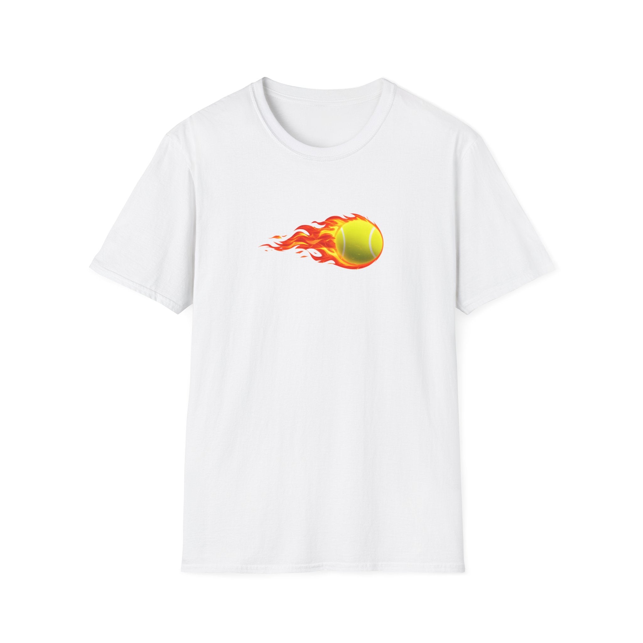 Flaming Tennisball Shirt Cooles Tennis Spieler Grafik T-Shirt Tennis Liebhaber Geschenk 4 Farben 100% Baumwolle