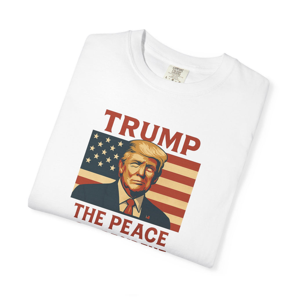 Trump The Peace President Patriotic T-Shirt Bold USA Flag Design Pro-America Apparel 4 colors 100% cotton