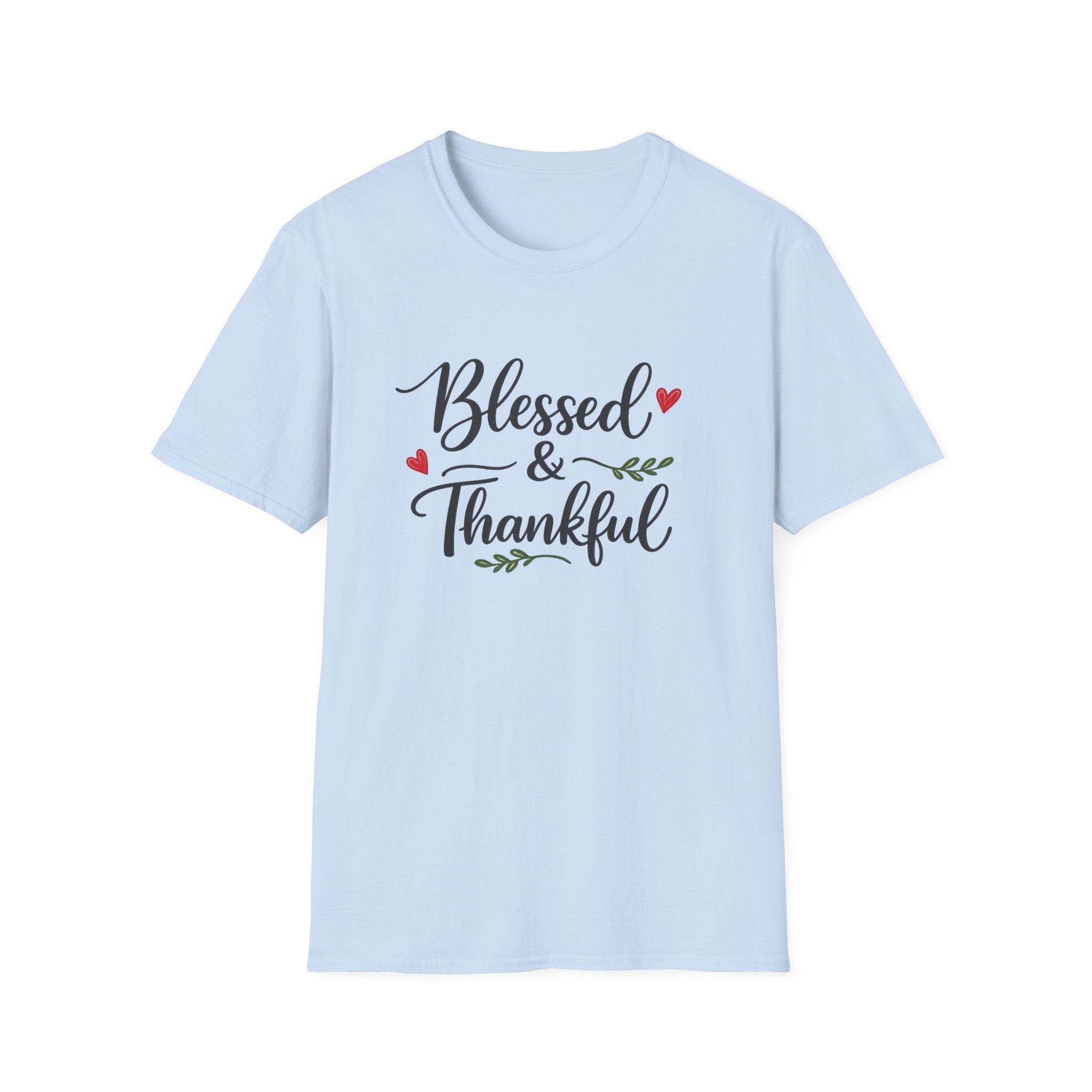 Blessed & Thankful T-Shirt Christian Gratitude Shirt Faith Inspired Tee 7 colors 100% cotton