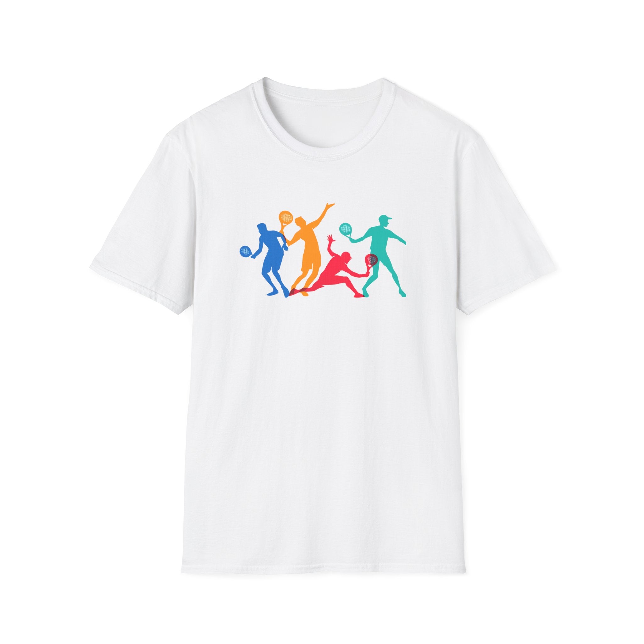 Colorful Tennis Silhouette T-Shirt Modern Tennis Player Graphic Tee Unisex Sports Shirt Tennis Lover Gift 3 colors 100% cotton