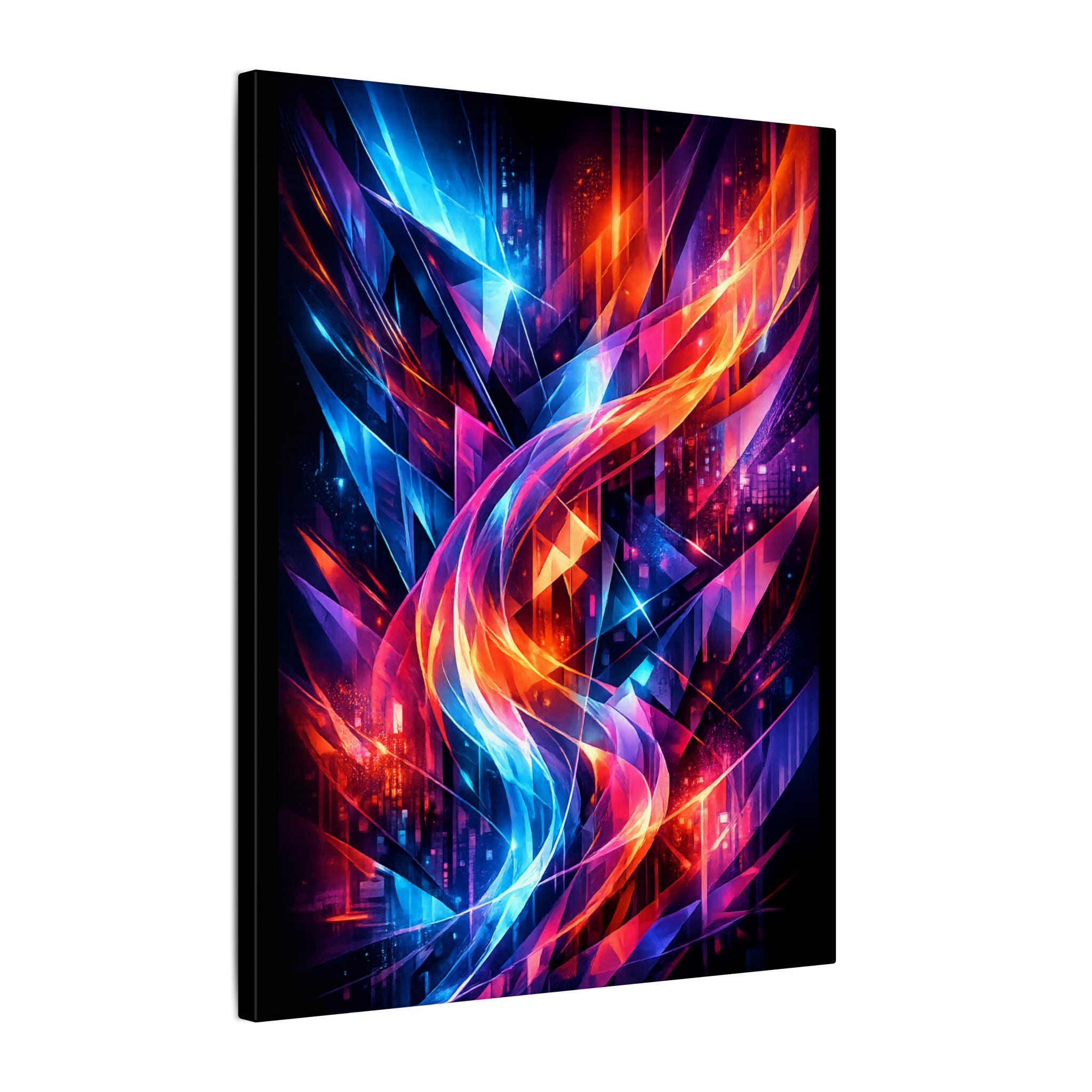 Color Burst Abstract Canvas Wall Art Modern Neon Geometric Decor Contemporary Living Room Wall Canvas 16" x 20"