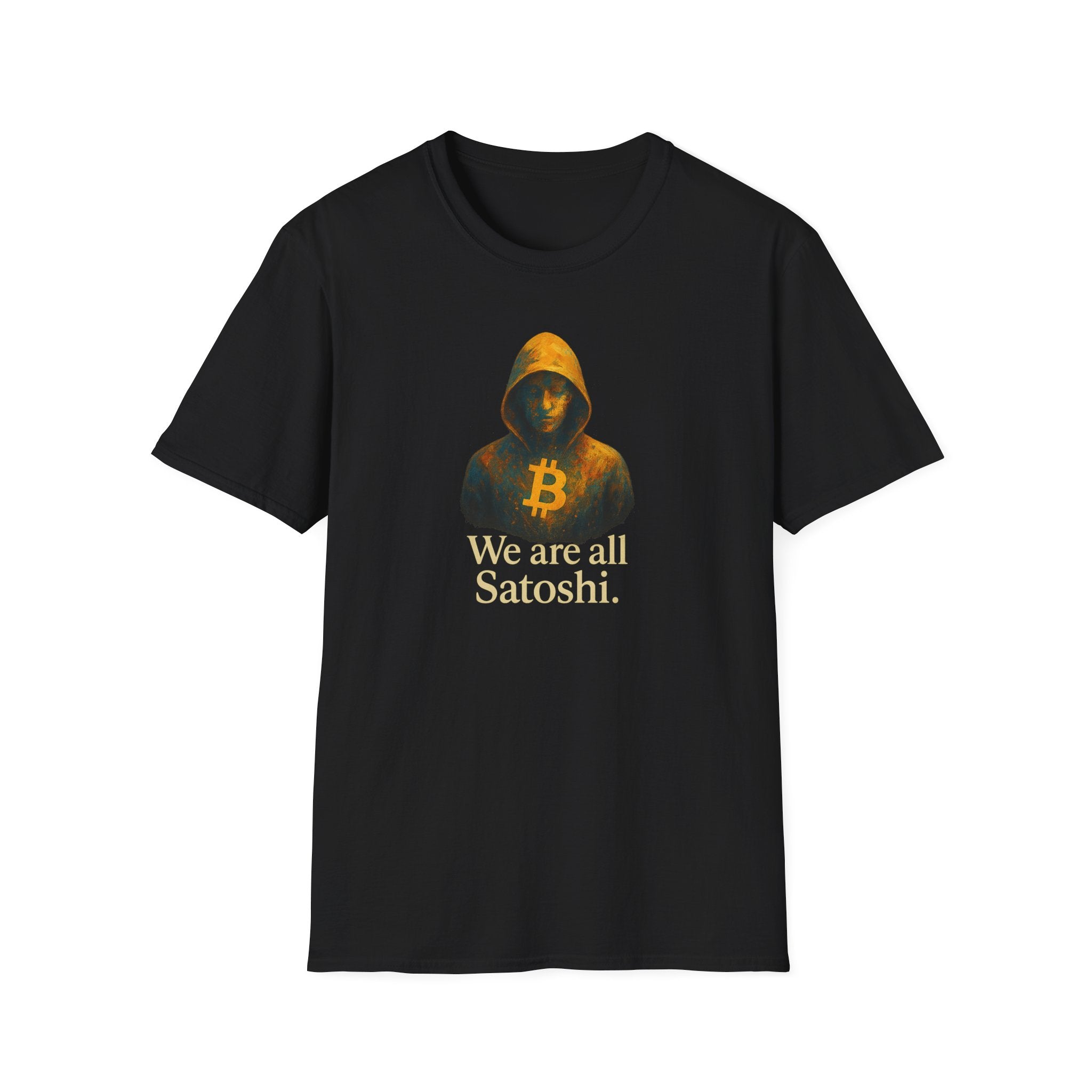 Sats and Stripes We Are All Satoshi Bitcoin T-Shirt Unite the chain Wear the code Black