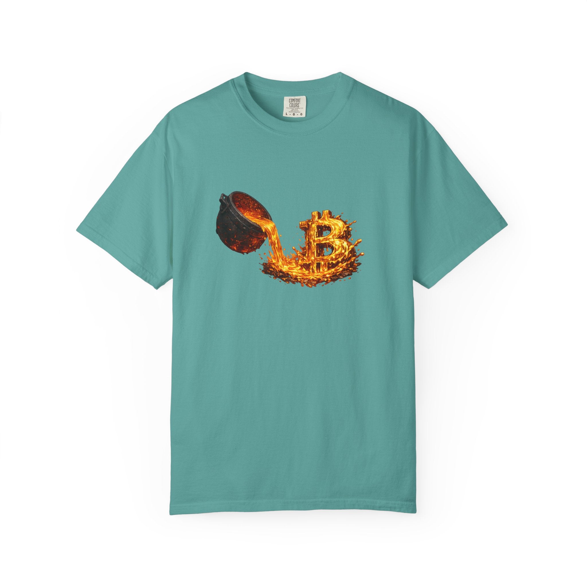 Burning Bitcoin spoon T-shirt Crypto Investor Shirt Bitcoin Holder Apparel Digital Gold Graphic Tee 5 colors 100% cotton