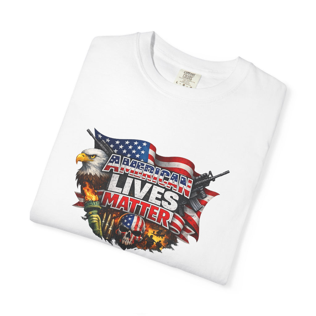 American Lives Matter Patriotic T-Shirt Military Style USA Freedom Shirt Veteran Support Tee 7 colors 100% cotton