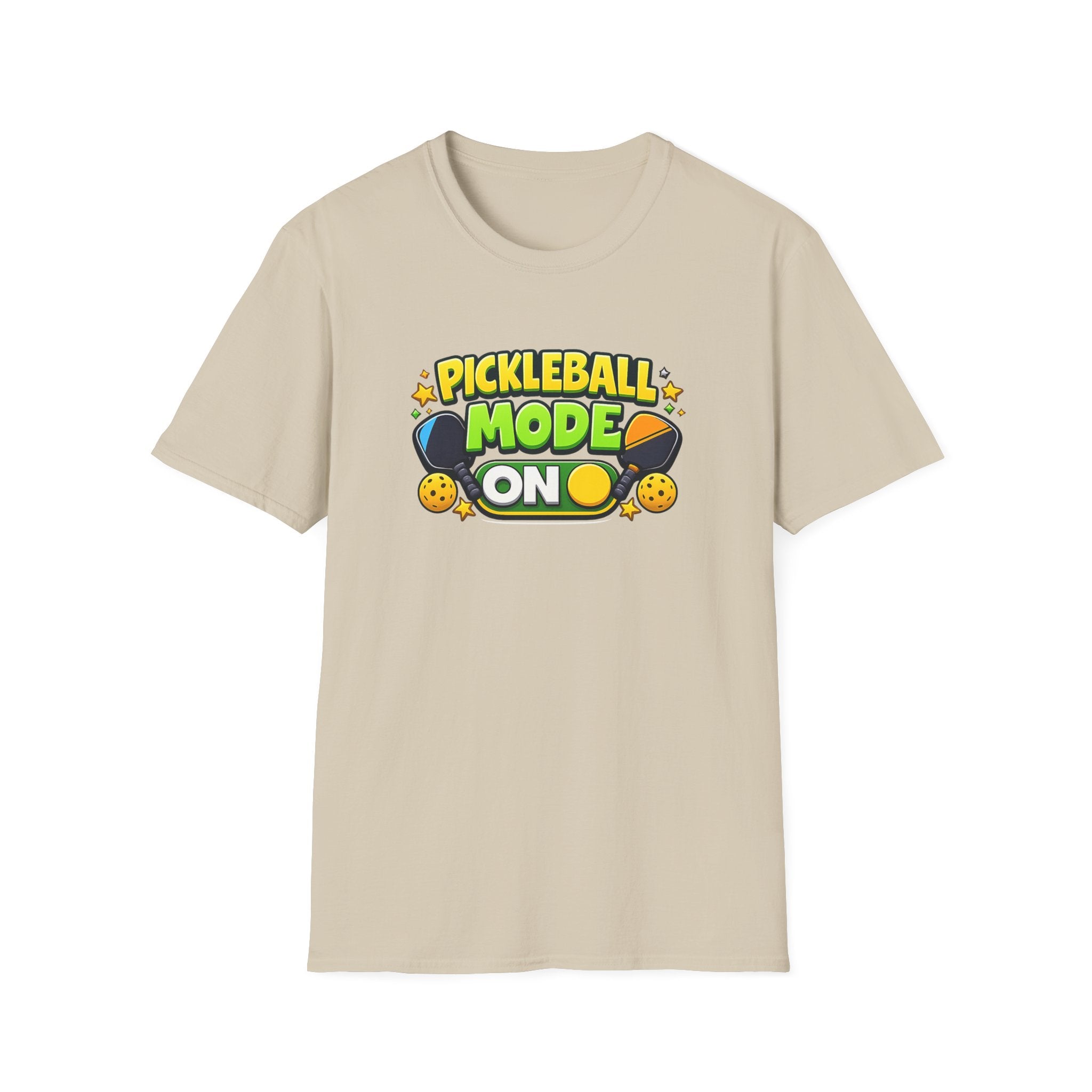 Sats and Stripes Pickleball Mode ON T-Shirt - Funny Pickleball Shirt Royal Sand