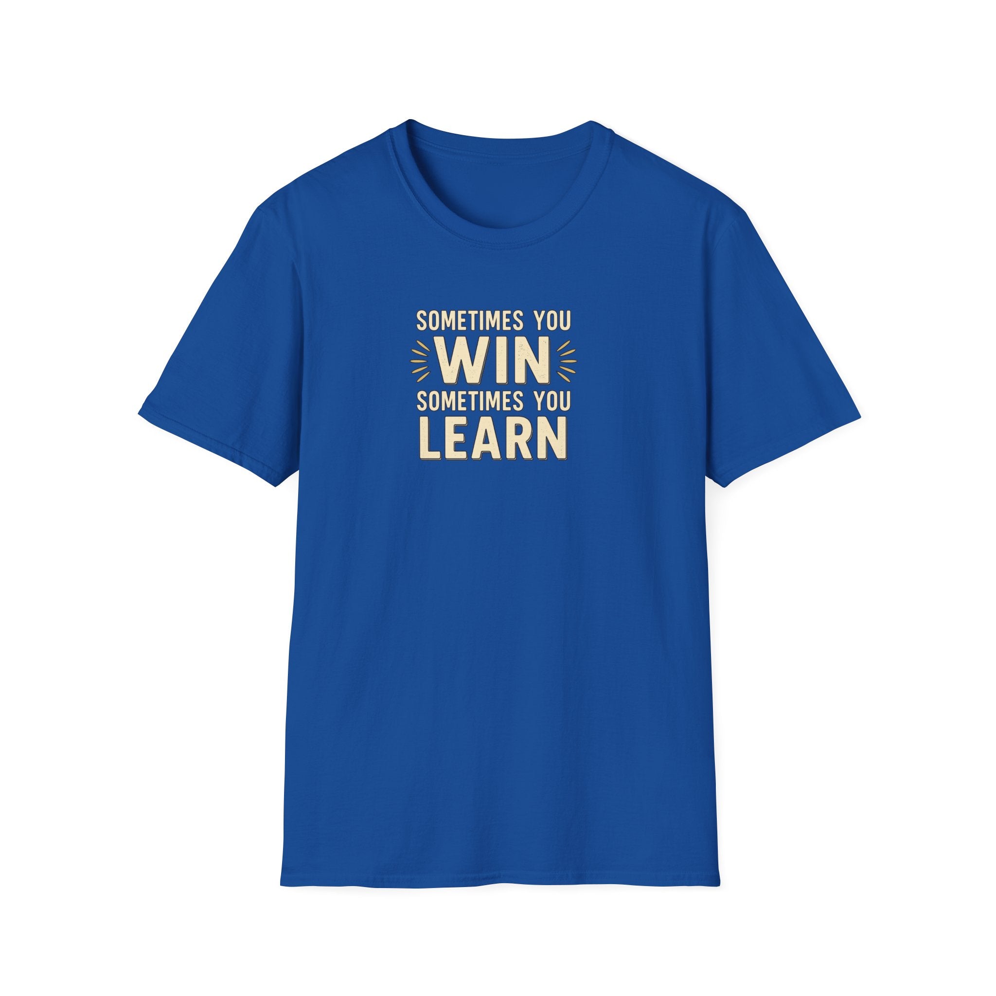 Sats and Stripes Win or Learn Tee When Quitting is not an Option Bold Motivation Streetwear Blue